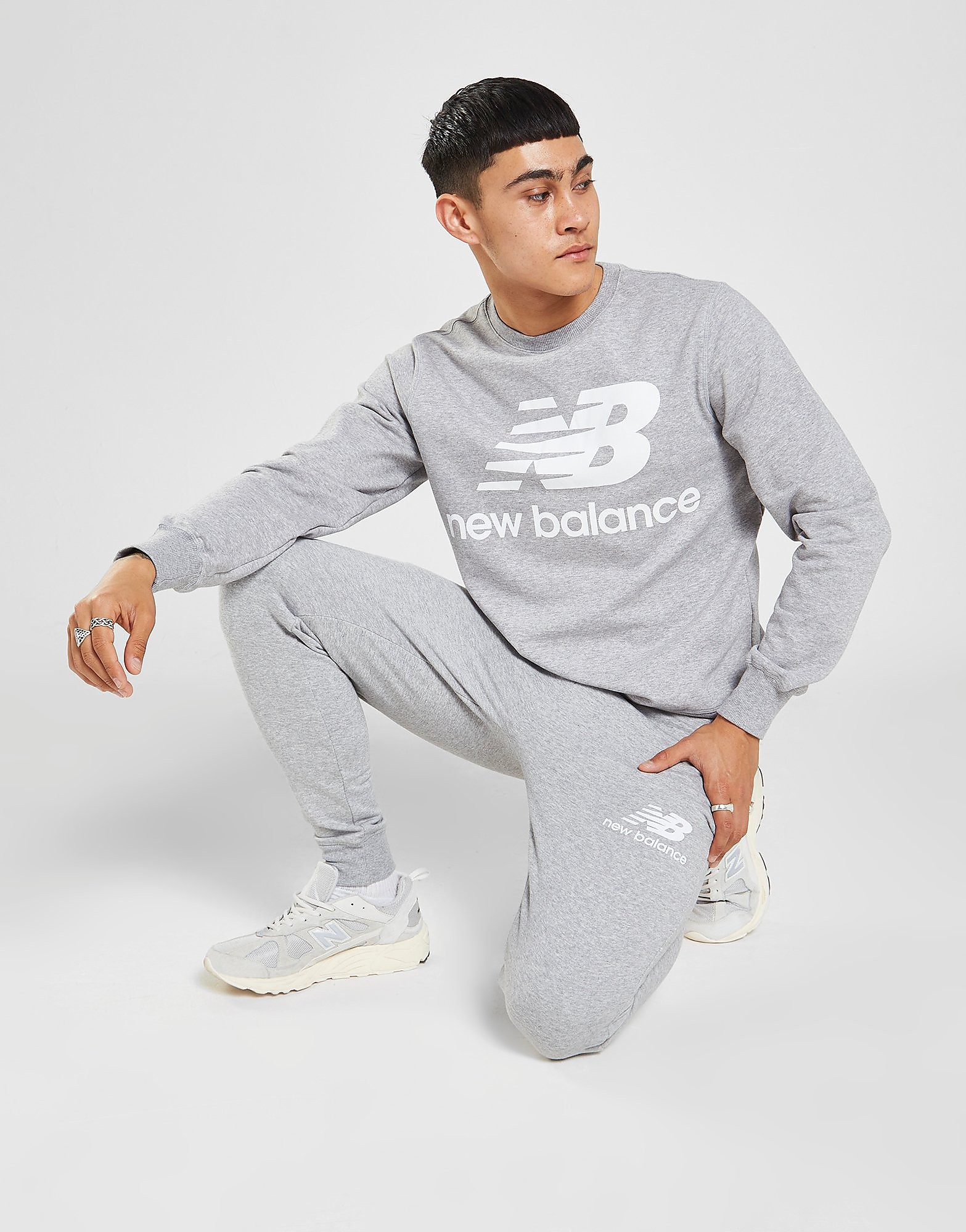 

New Balance Core Joggers - Grey/White - Mens, Grey/White