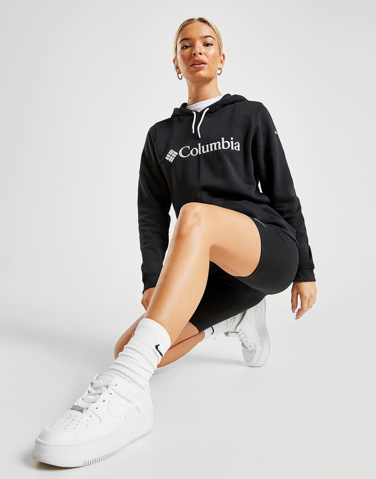 

Columbia Logo Boyfriend Overhead Hoodie - Black/White - Womens, Black/White