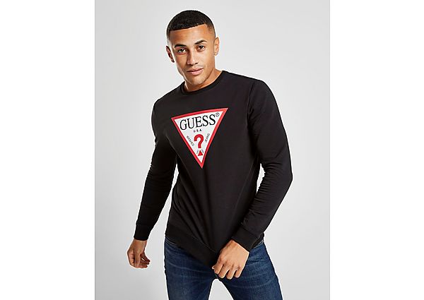GUESS Sweat-shirt Logo Triangle Homme - Black, Black
