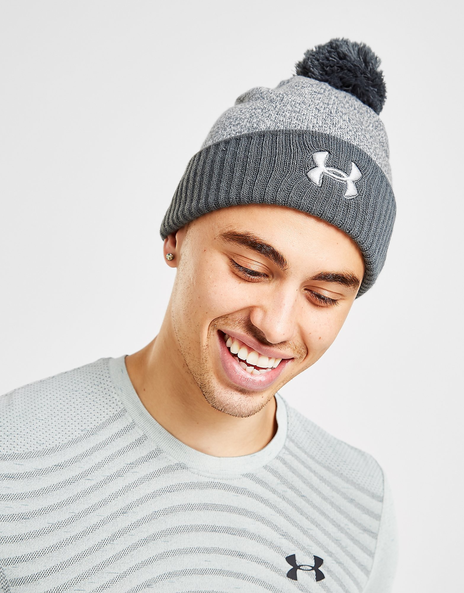 

Under Armour Pom Beanie Hat - Only at JD - Grey/Black - Mens, Grey/Black