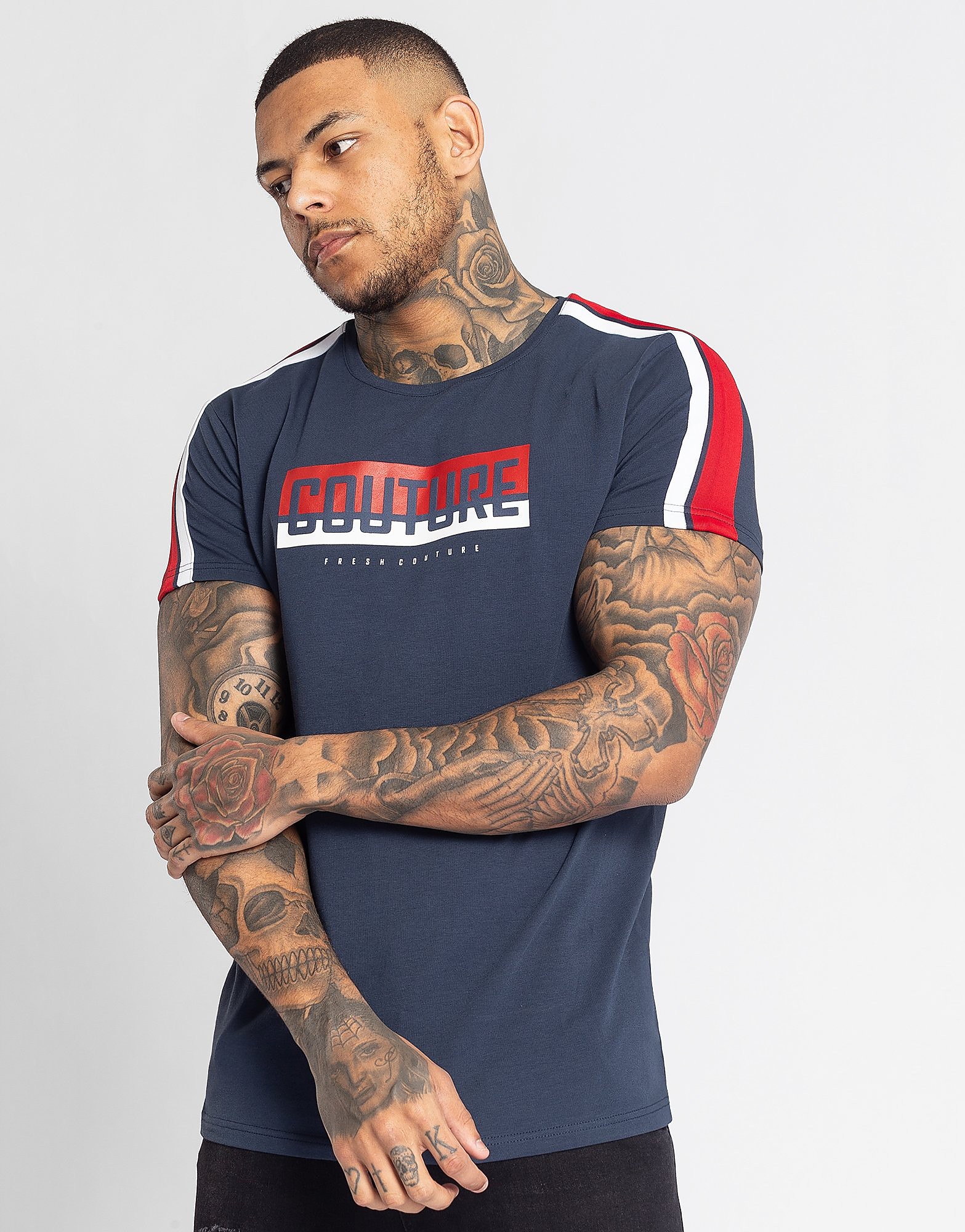 Fresh Couture Paris Tape T Shirt Heren Blauw fresh couture kopen in de aanbieding