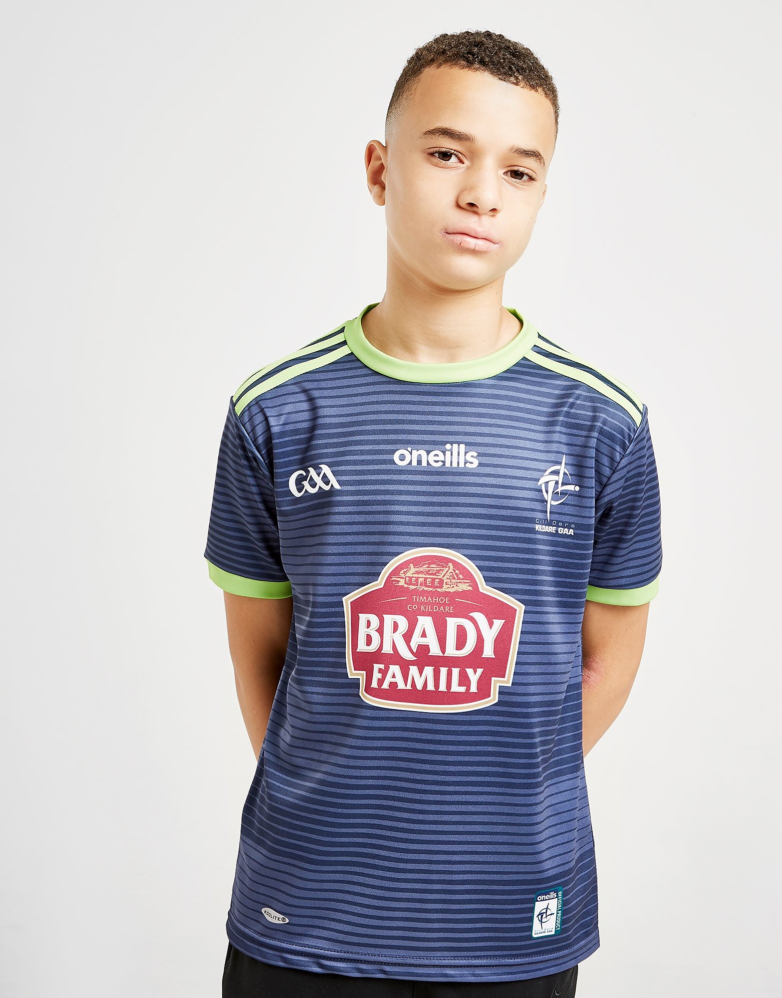 

O'Neills Kildare GAA 2019 Away Shirt Junior - Blue/Green - Kids, Blue/Green