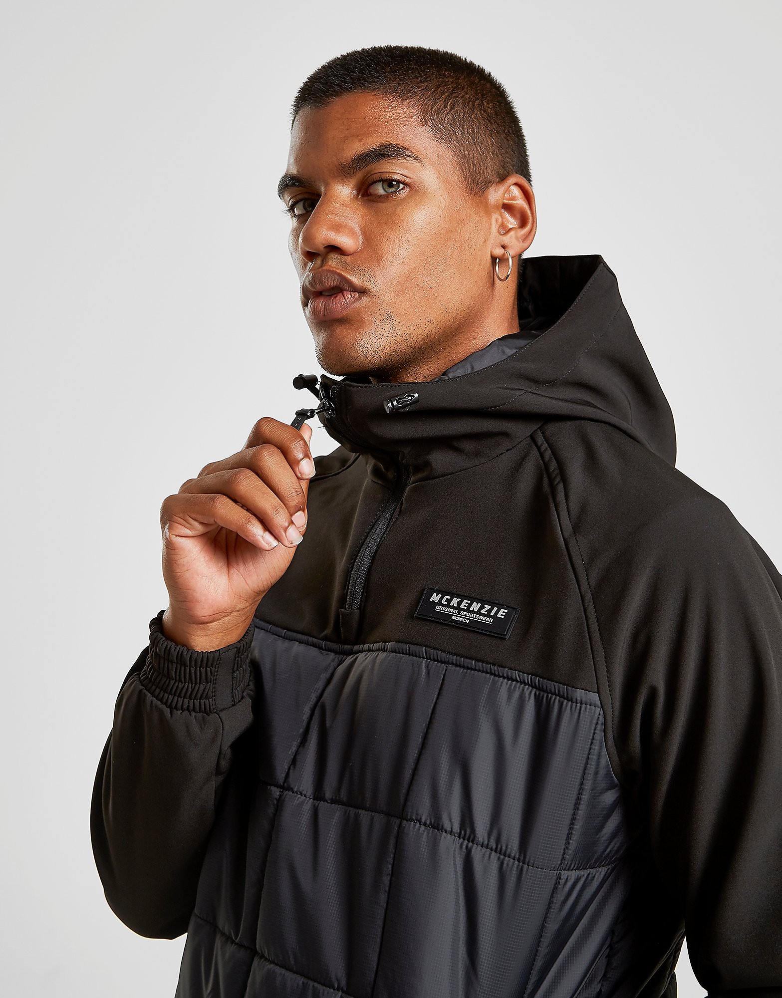

McKenzie Donald 1/4 Zip Jacket - Only at JD - Black/Grey - Mens, Black/Grey