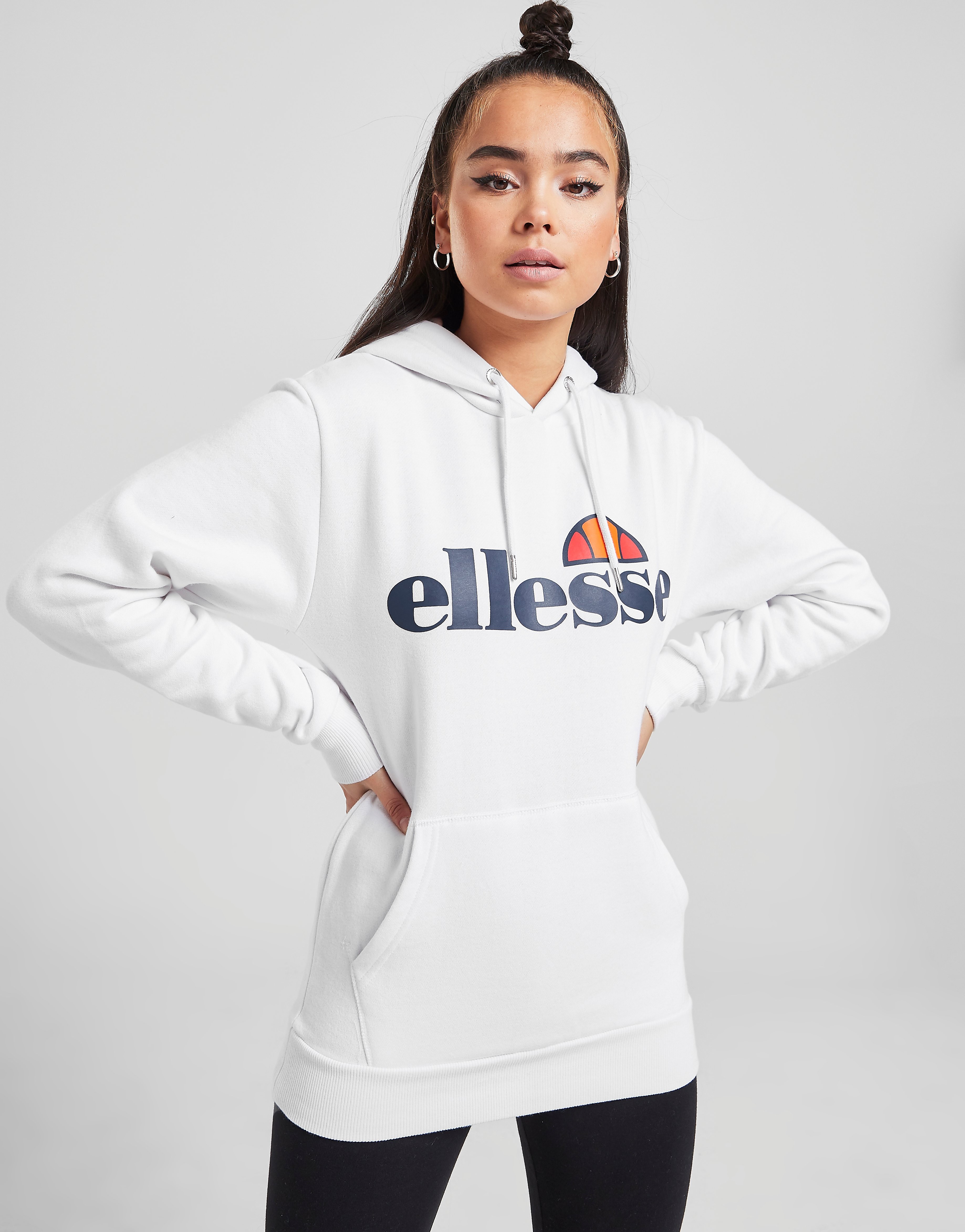 

Ellesse Core Boyfriend Logo Hoodie - Only at JD - White/Navy - Womens, White/Navy