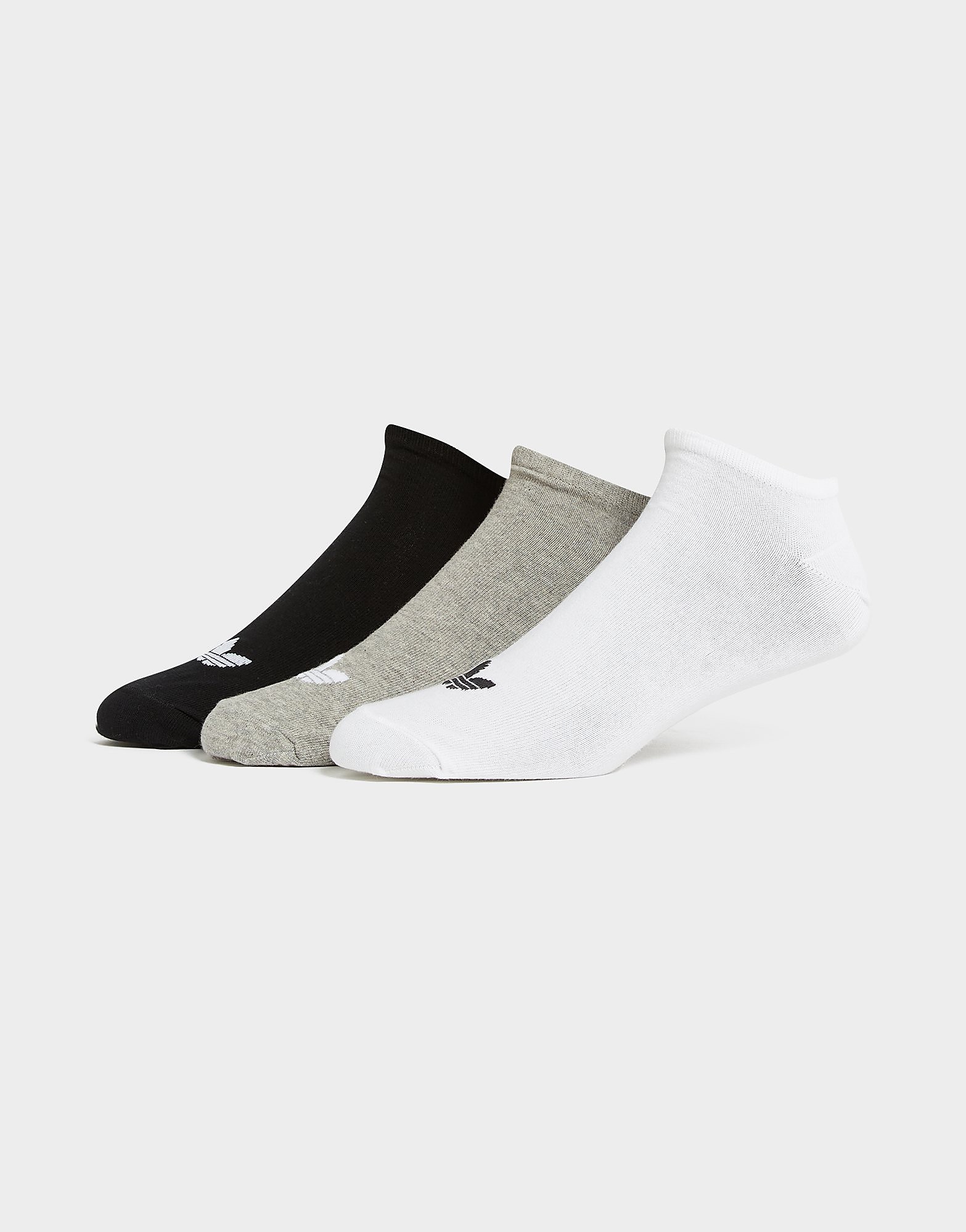 

adidas Originals 3-Pack Trefoil Liner Socks - White/Grey/Black - Kids, White/Grey/Black