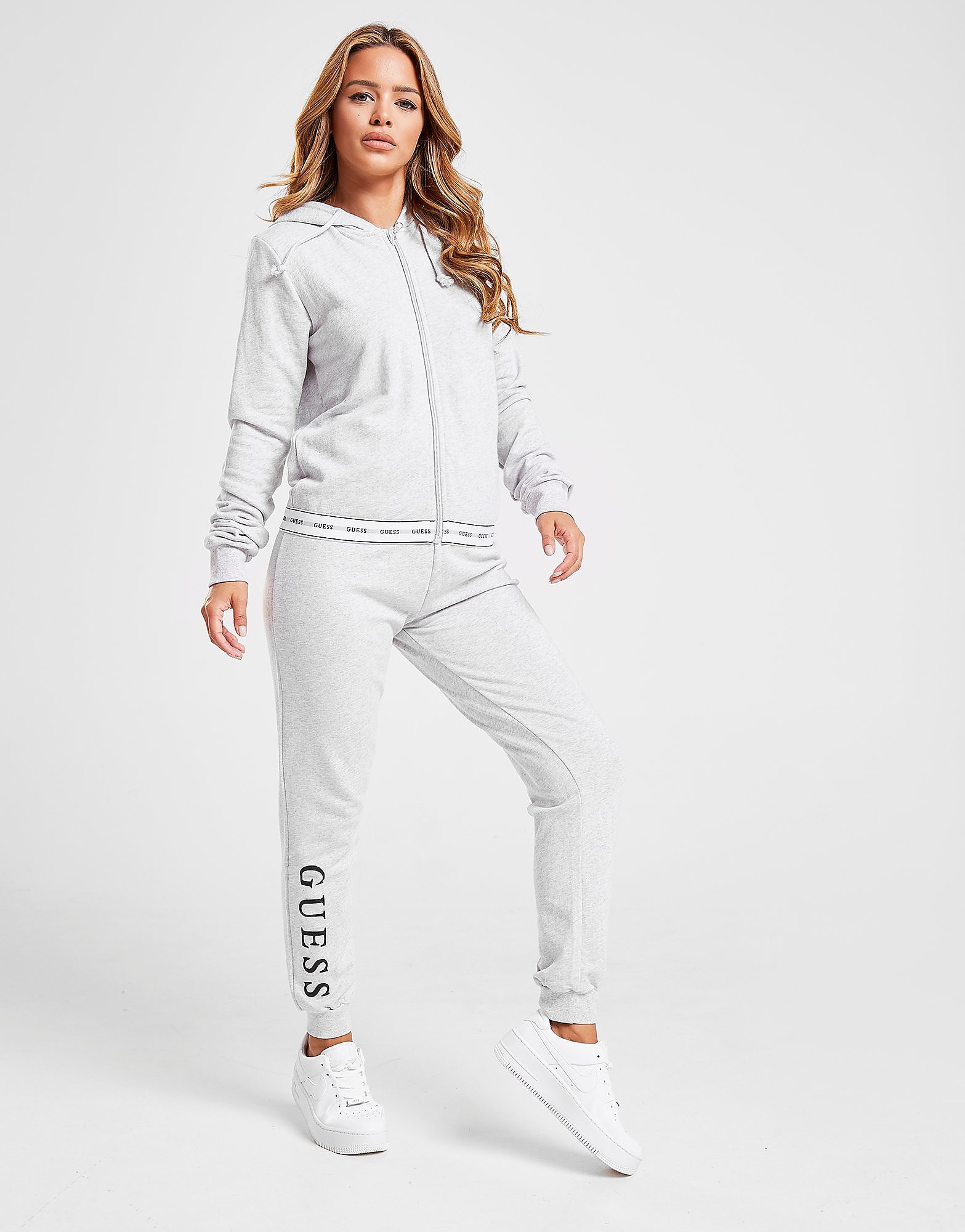 

GUESS Logo Joggers - Grey/Black - Womens, Grey/Black