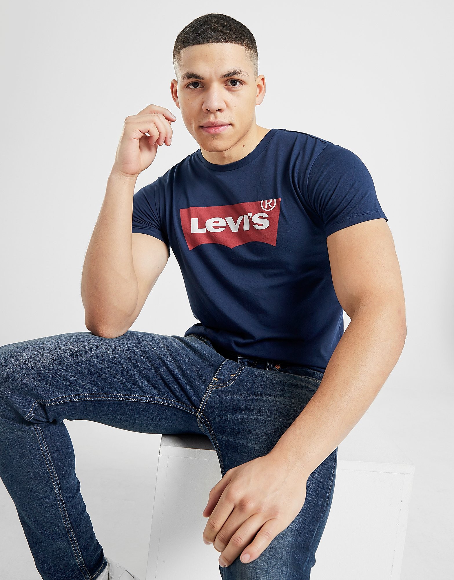 

Levis Batwing Short Sleeve T-Shirt - Blue - Mens, Blue