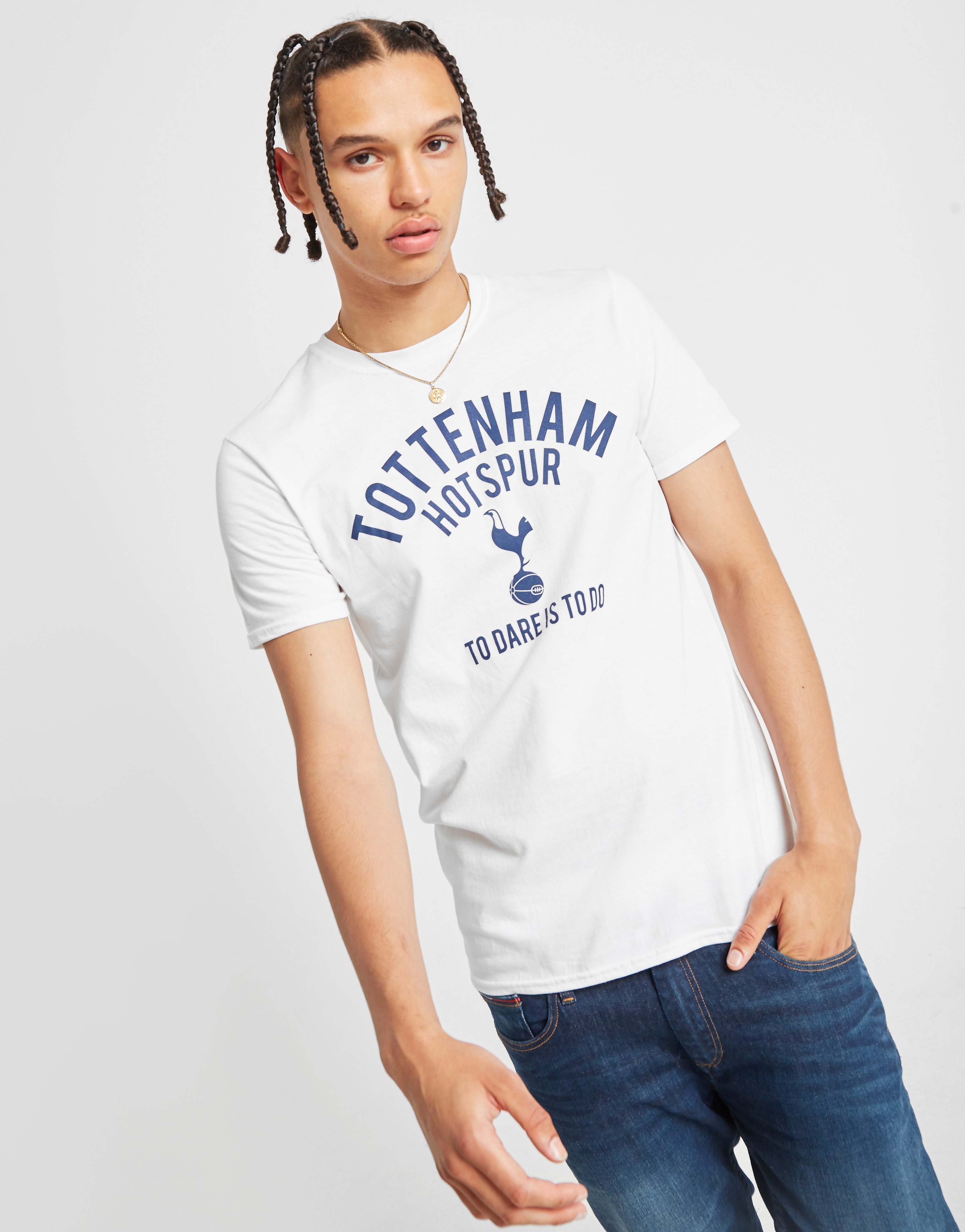 

Official Team Tottenham Hotspur FC 'To Dare Is To Do' T-Shirt - White/Navy - Mens, White/Navy