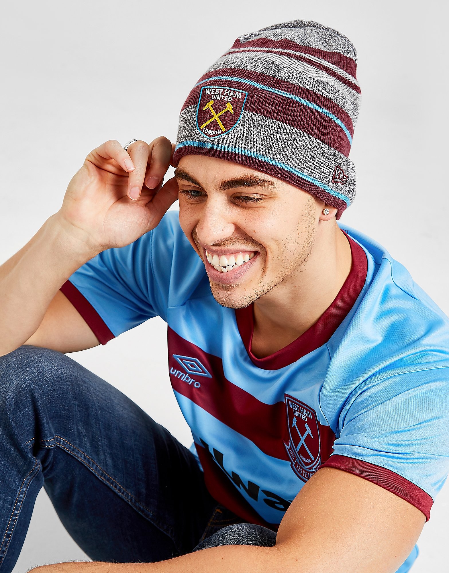 New Era West Ham United FC Reversible Beanie Hat - Multi Coloured - Mens, Multi Coloured