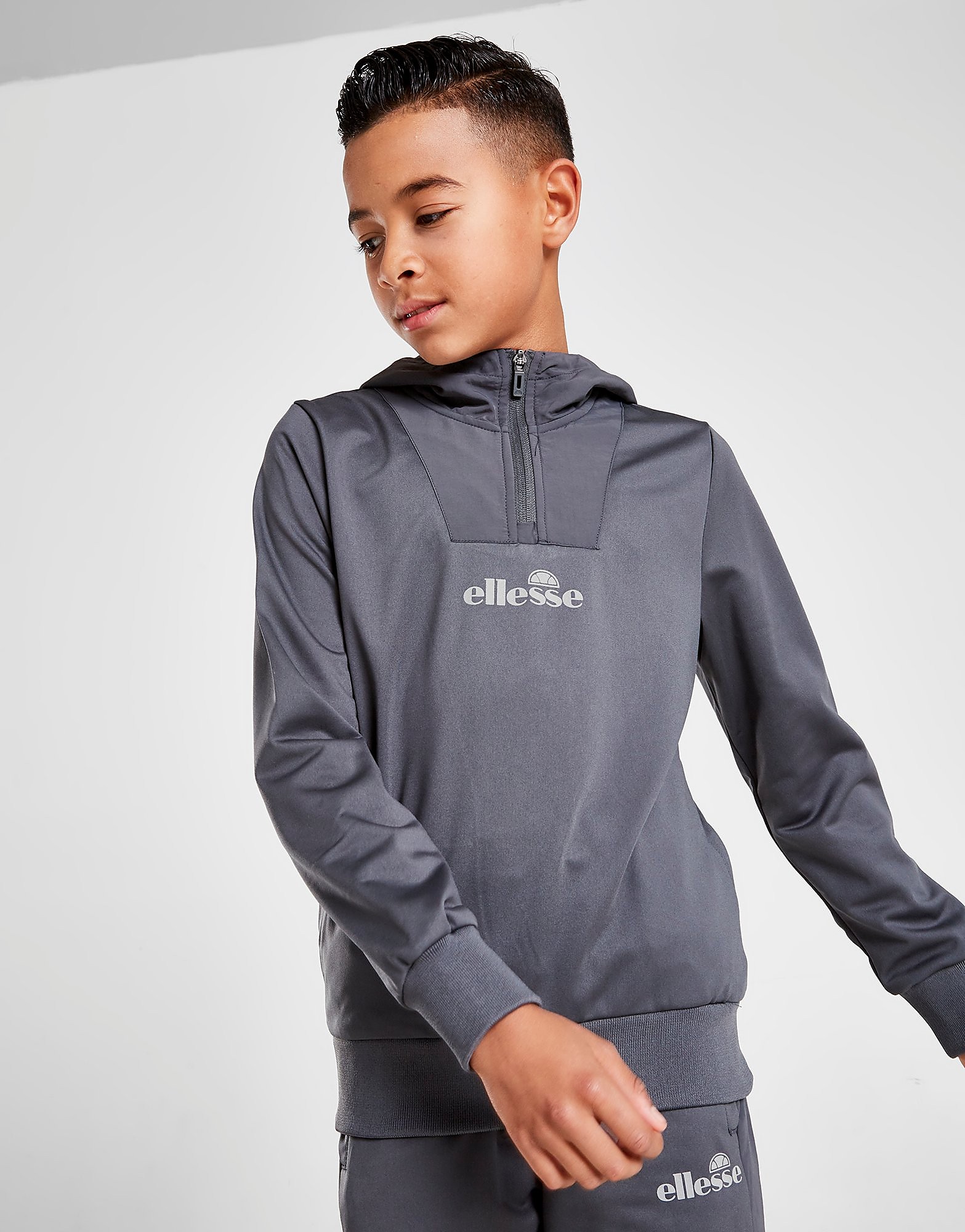 Ellesse Sweat à capuche Taylor Tissé 1/4 Zippé Junior - Gris, Gris