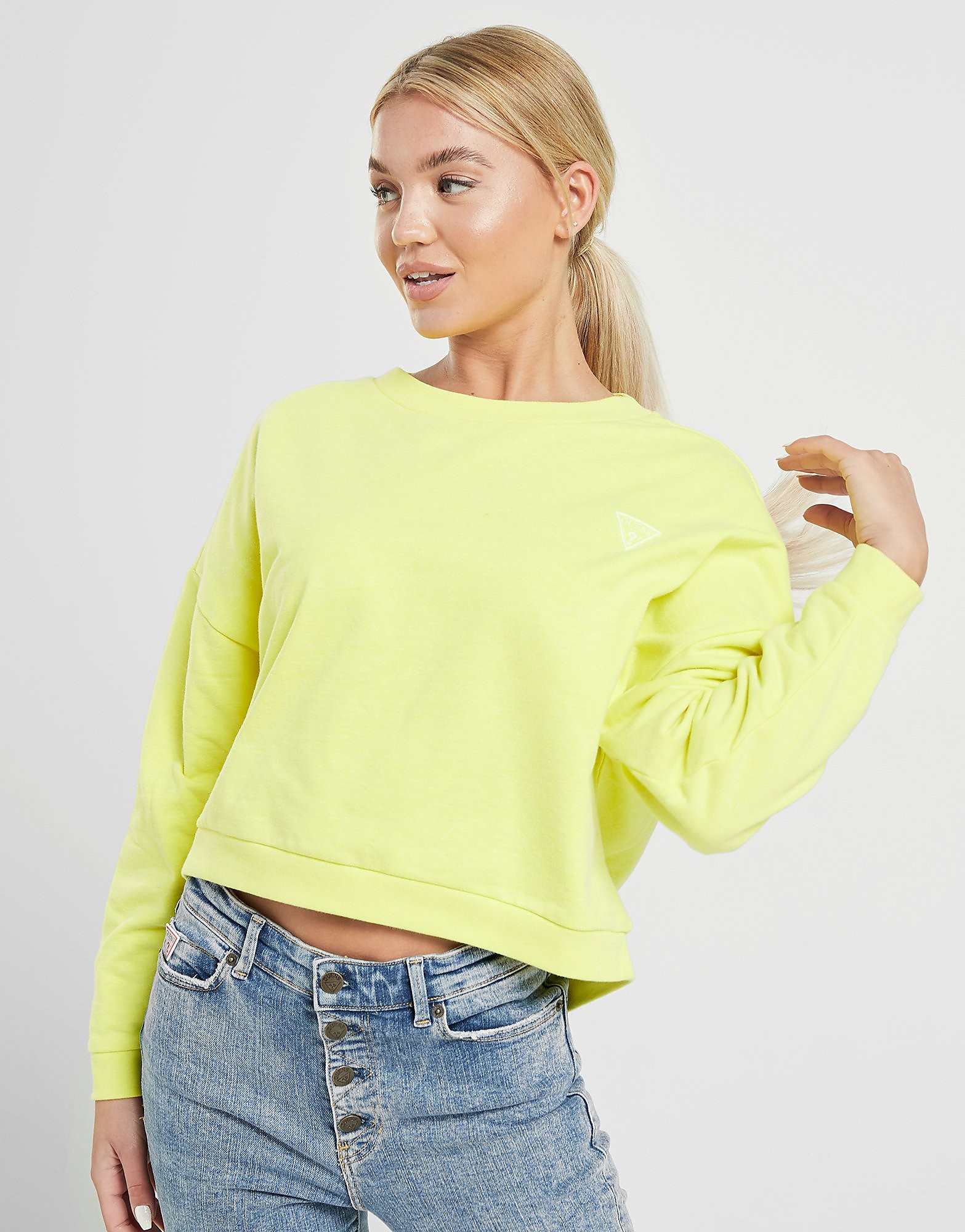 

GUESS Neon Crew Sweatshirt - Green - Womens, Green