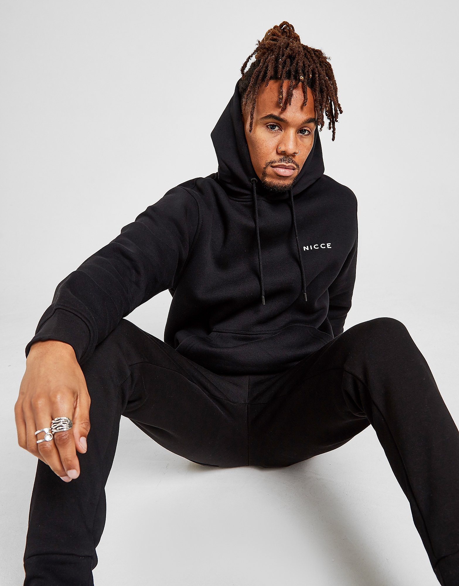 

Nicce Chest Logo Hoodie - Black - Mens, Black