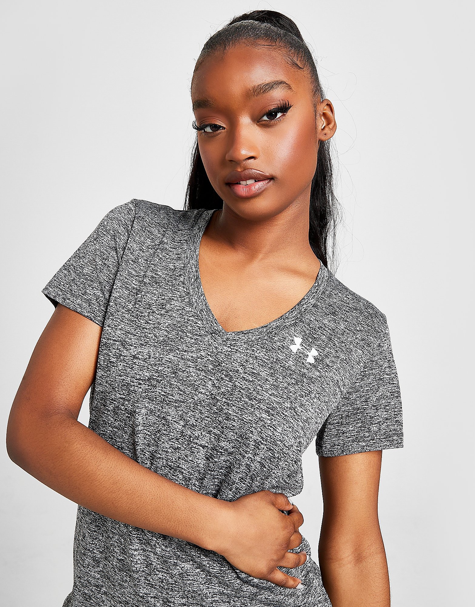 

Under Armour Twist Tech V-Neck T-Shirt - Black/BLKMRL, Black/BLKMRL