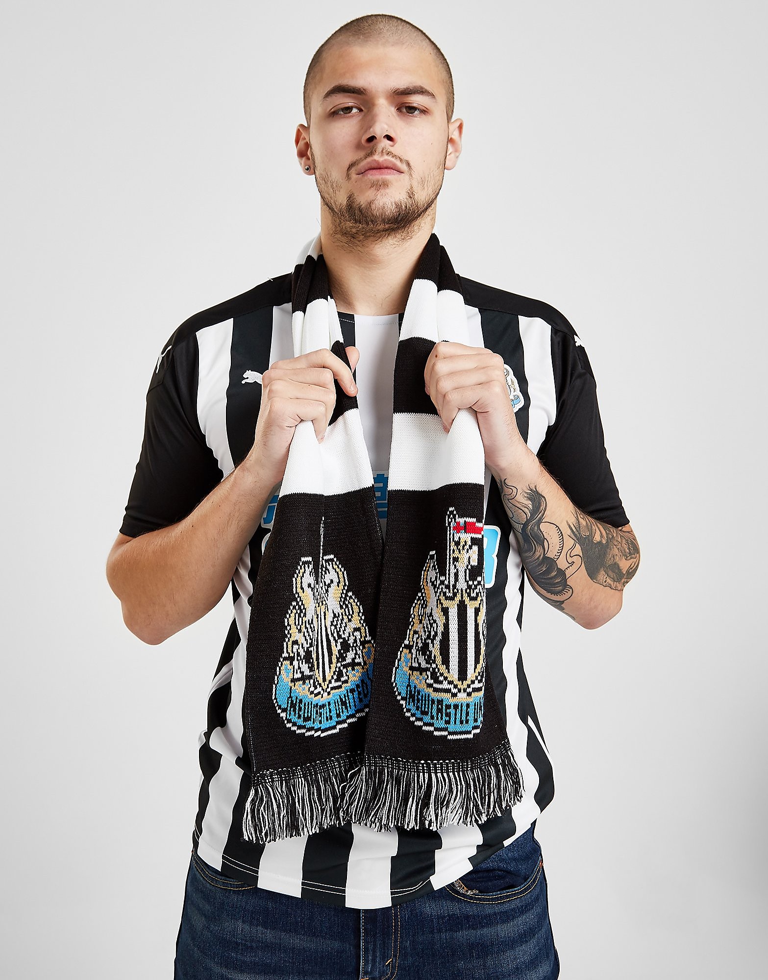 

Official Team Newcastle United FC Bar Scarf - Black/White - Kids, Black/White