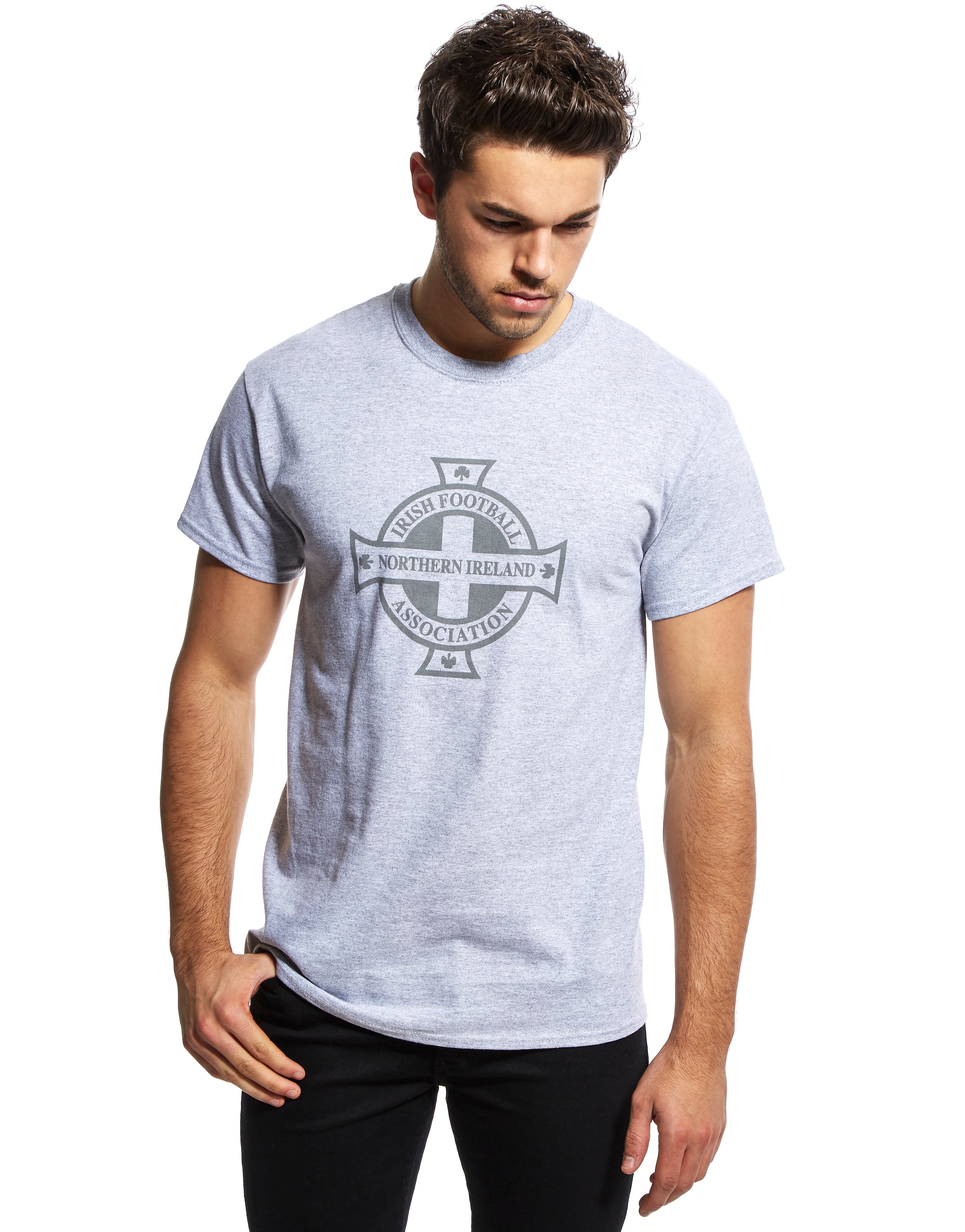 

Official Team Northern Ireland Crest T-Shirt - Grey Marl - Mens, Grey Marl