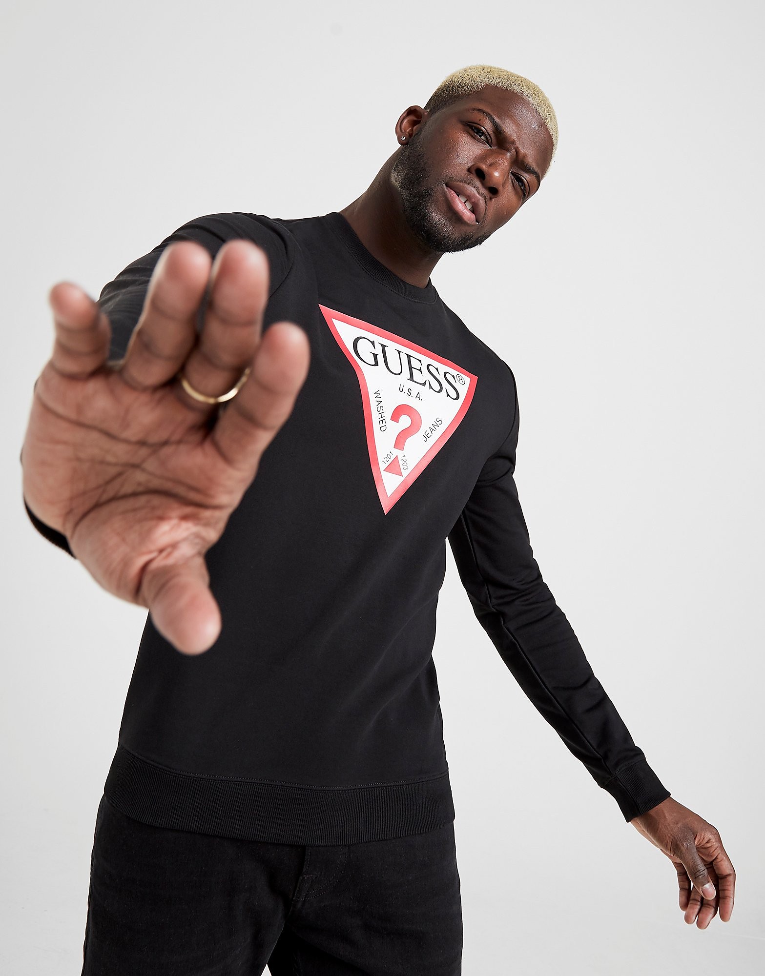 Guess Triangle Logo Sweatshirt - Noir, Noir