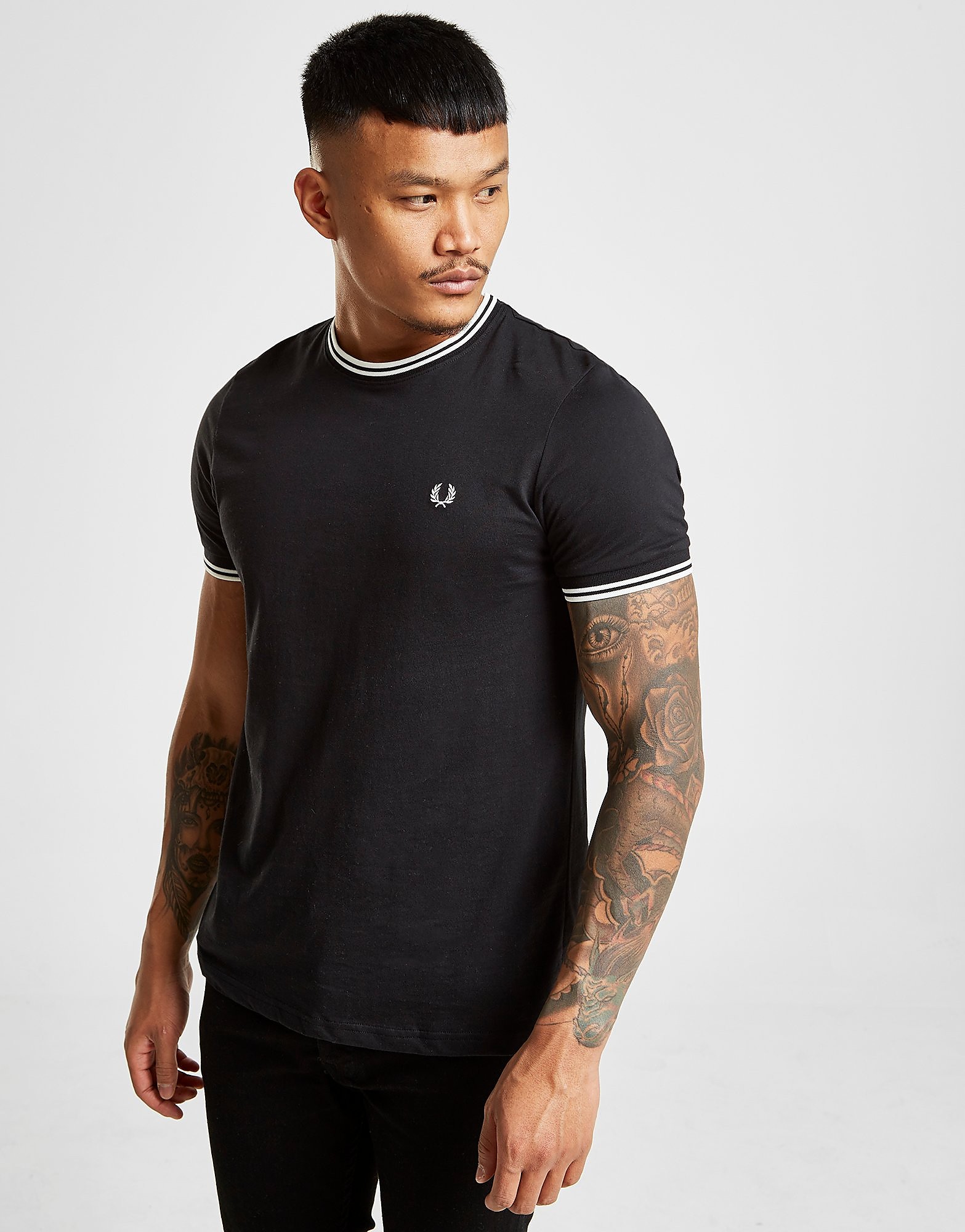 

Fred Perry Tipped Ringer T-Shirt - Black - Mens, Black