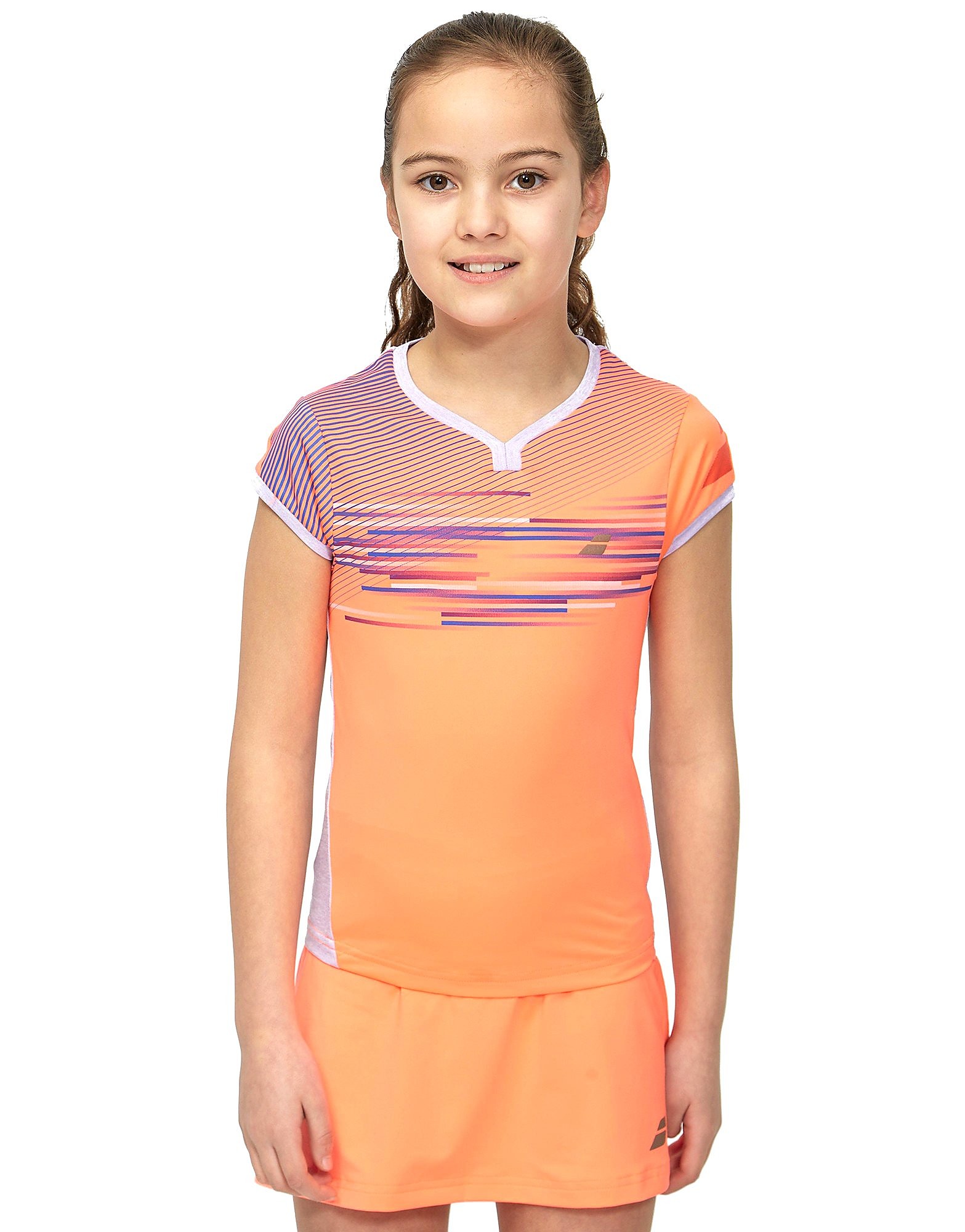 

Babolat Girls Performance Cap Sleeve Tennis T-Shirt Junior - Orange/Purple - Kids, Orange/Purple