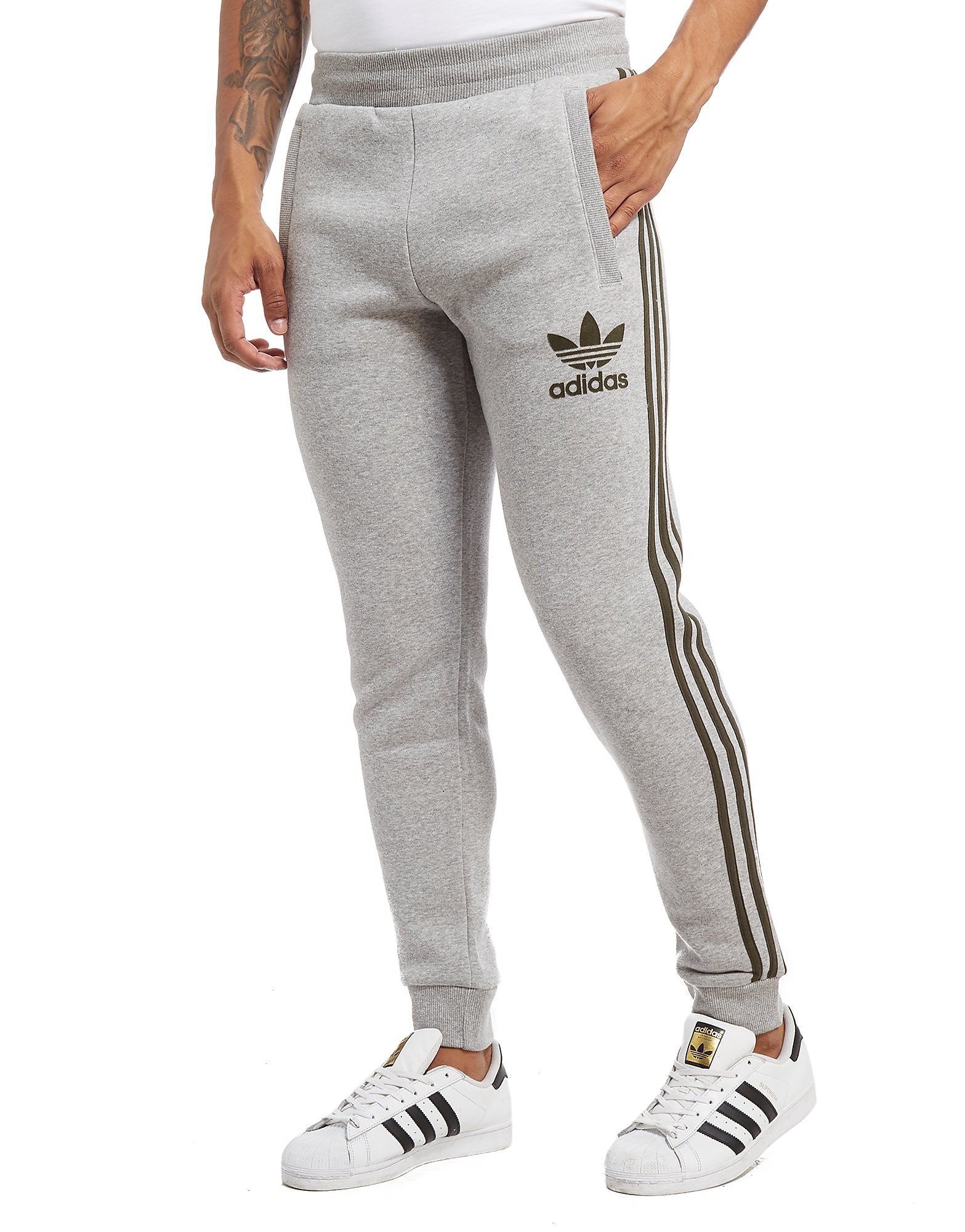 

adidas Originals California Cuffed Track Pants - Mid Grey Heather/Cargo - Mens, Mid Grey Heather/Cargo