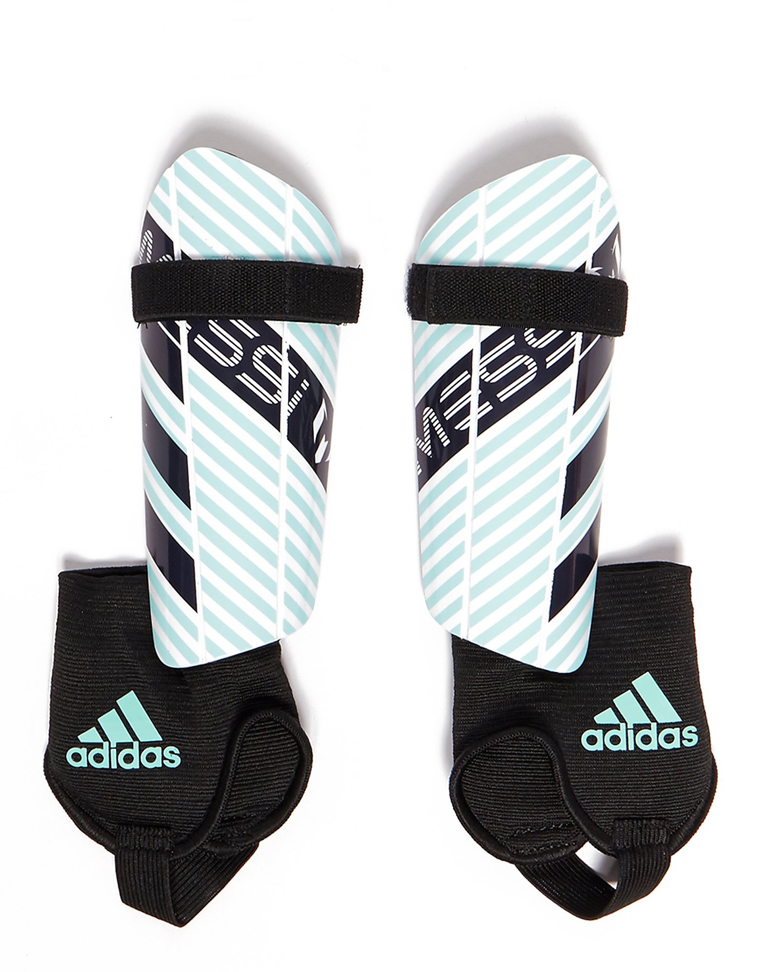

adidas Messi 10 Shin Guards - Black/White/Blue - Mens, Black/White/Blue