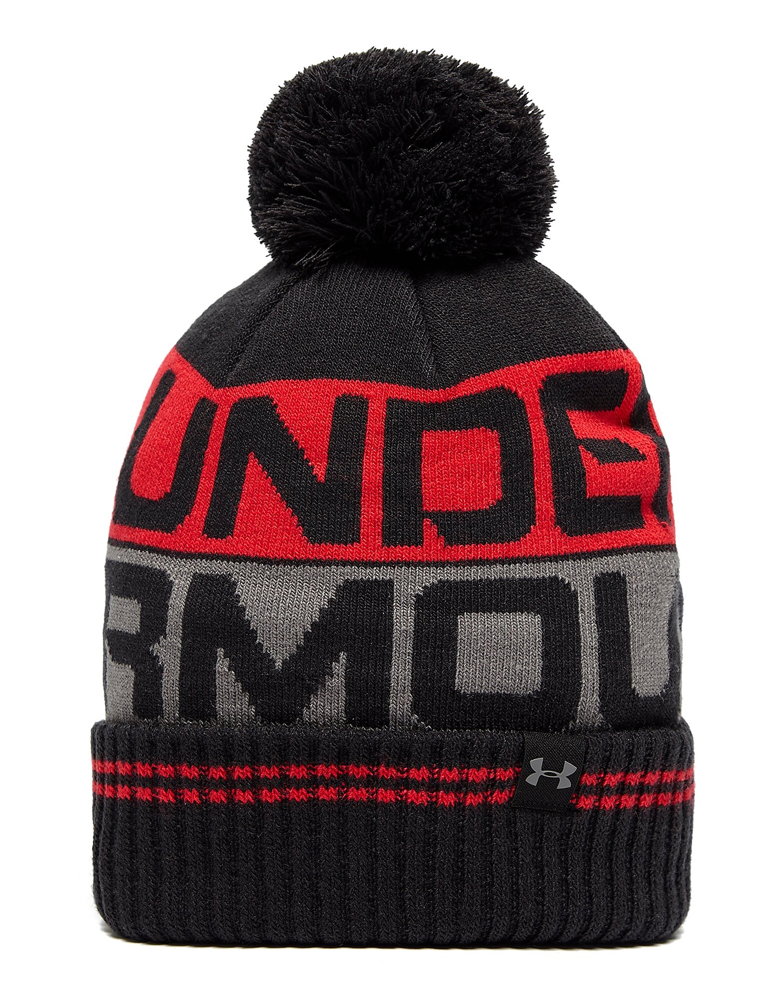 

Under Armour Retro Pom 2.0 Beanie Hat - Black/Red - Womens, Black/Red