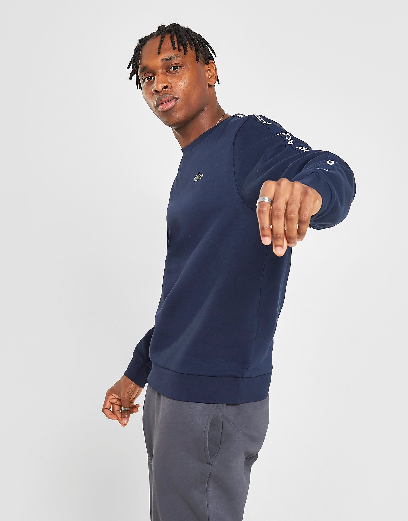 

Lacoste Tonal Tape Crew Sweatshirt - Navy/Navy - Mens, Navy/Navy