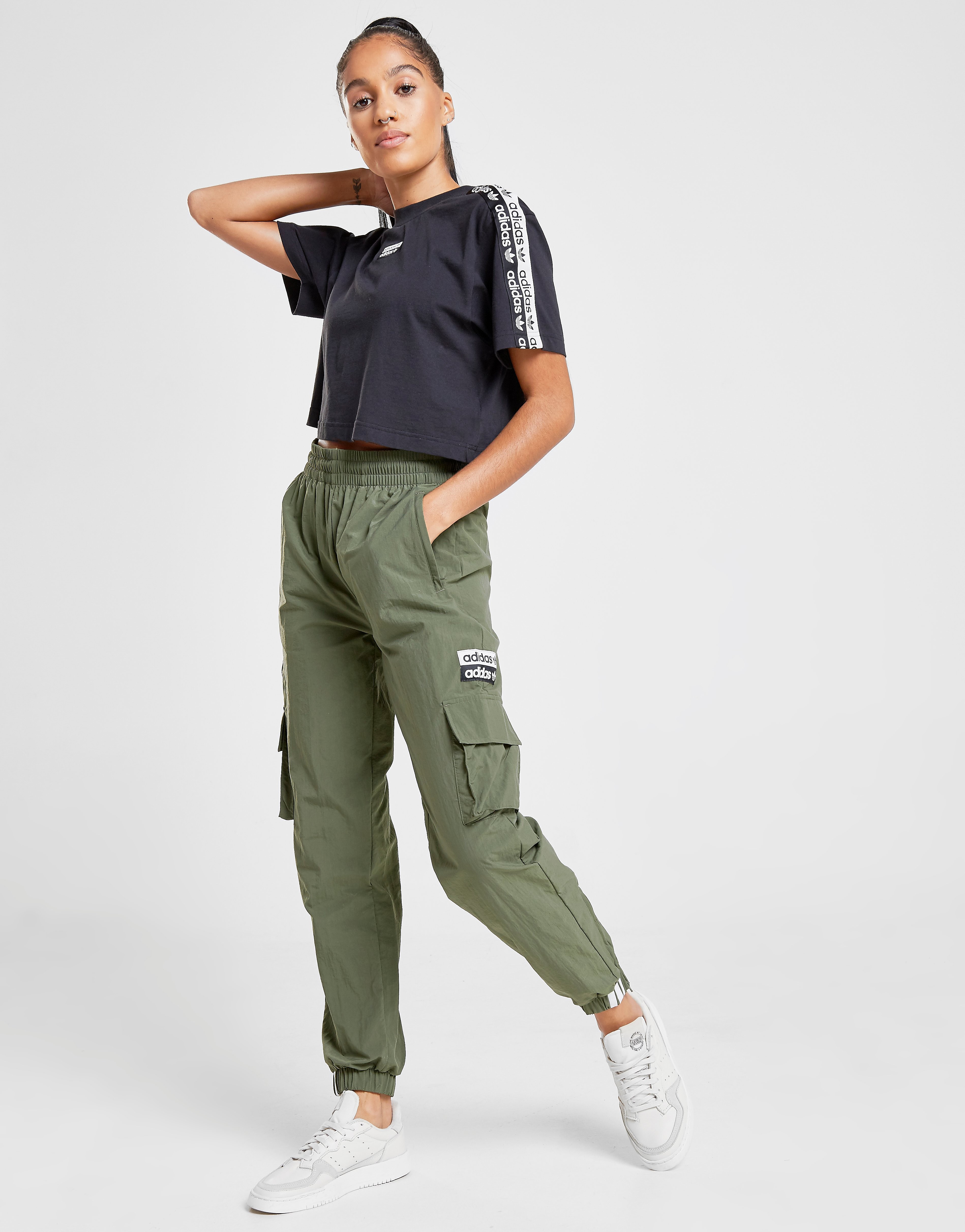 

adidas Originals Cargo Track Pants - Only at JD - Khaki/White - Womens, Khaki/White