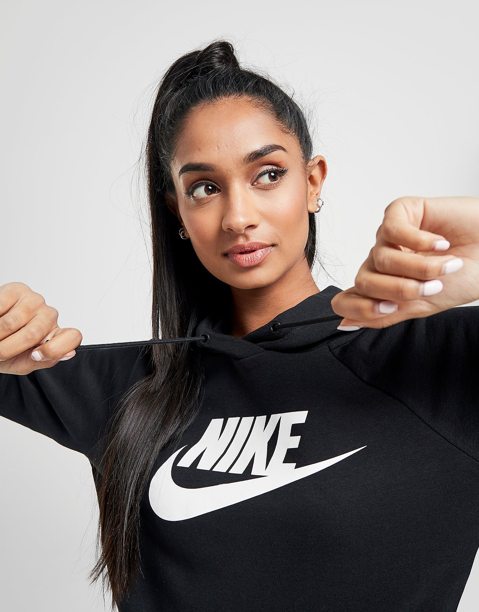 

Nike Essential Logo Overhead Hoodie Women's - Black/White/White, Black/White/White