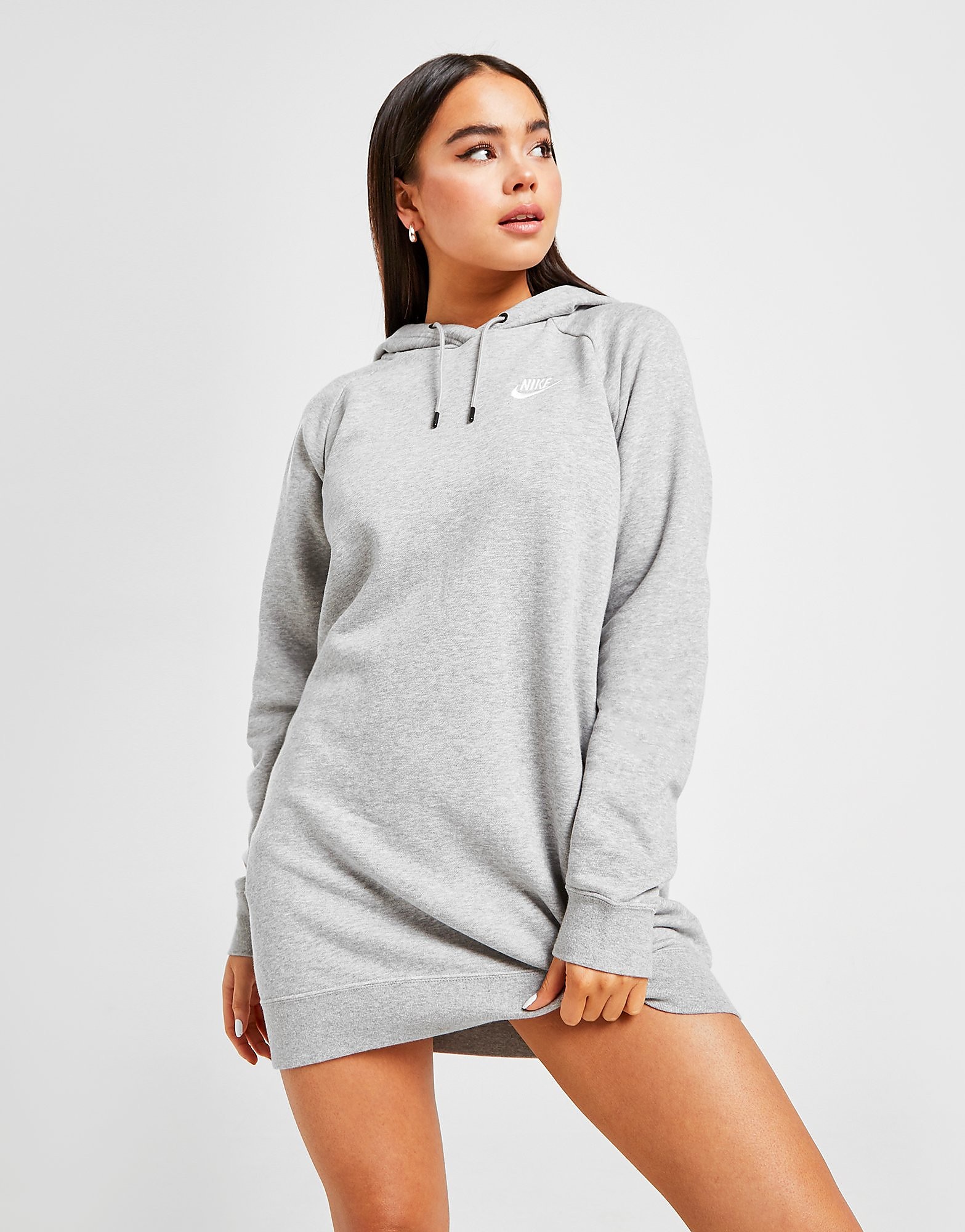 

Nike Essential Overhead Hoodie Dress - Dark Grey/White - Womens, Dark Grey/White