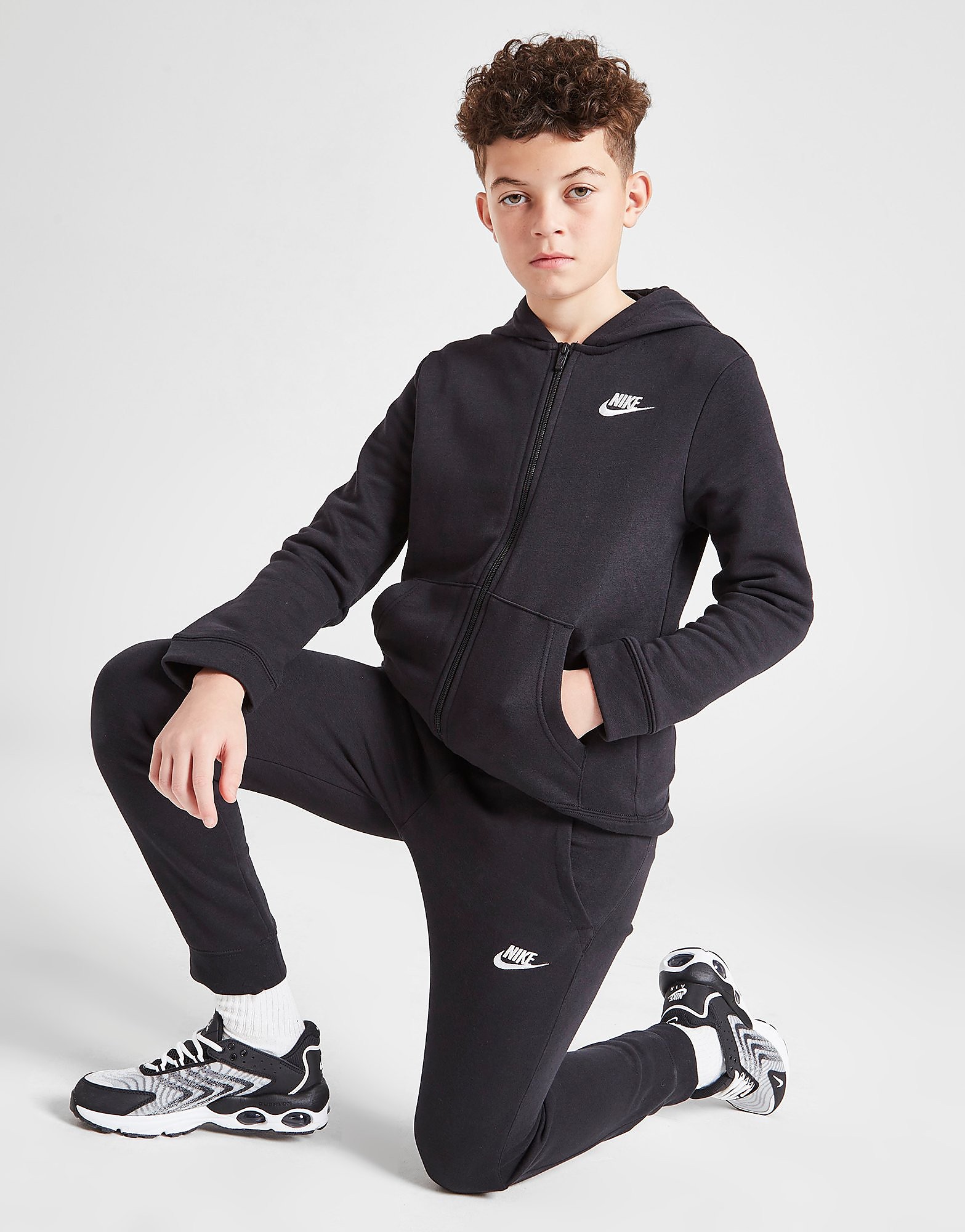 

Nike Sportswear Fleece Tracksuit Junior - Black/Black/Black/White - Kids, Black/Black/Black/White