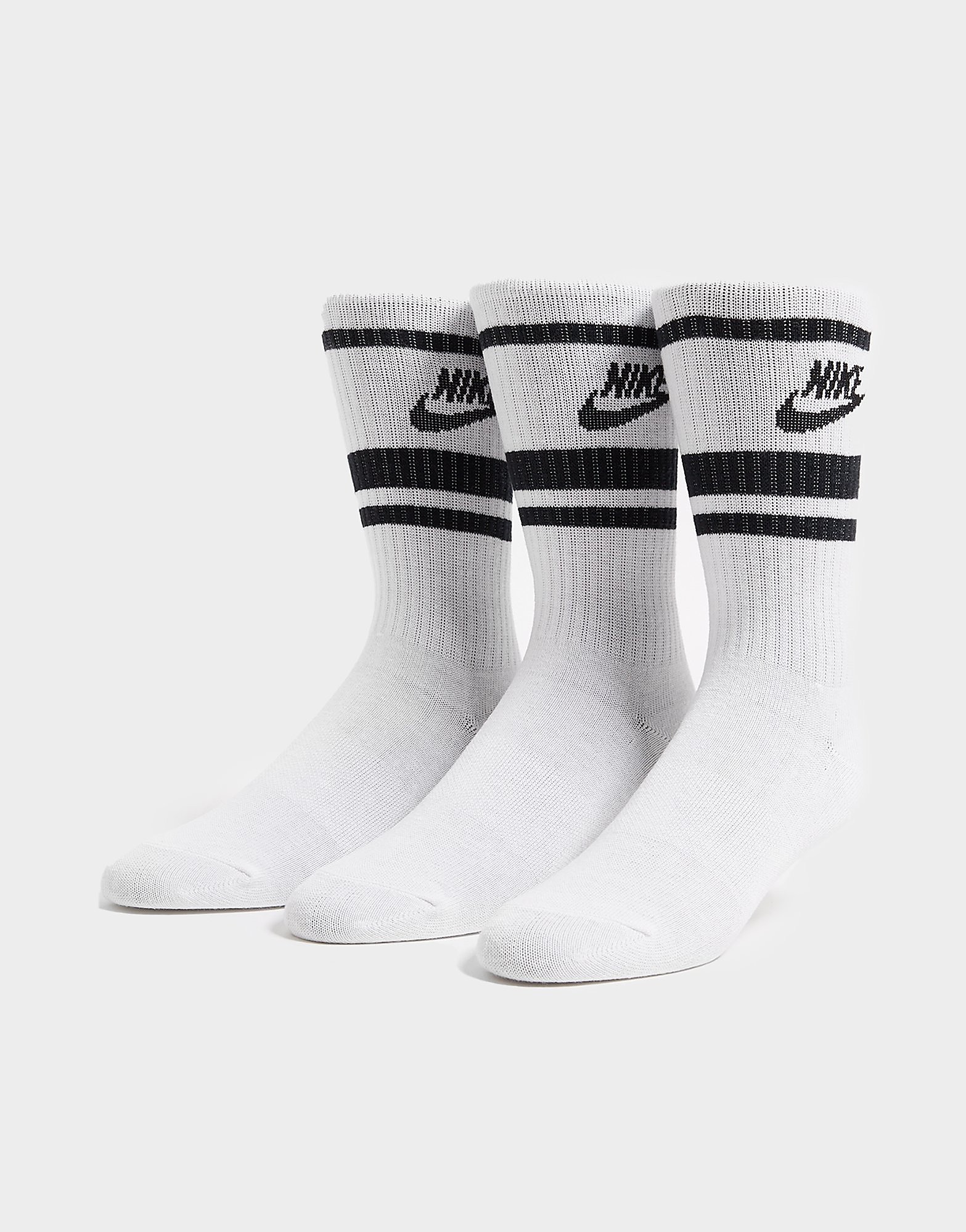 

Nike 3 Pack Essential Stripe Socks - WHITE/Black - Womens, WHITE/Black