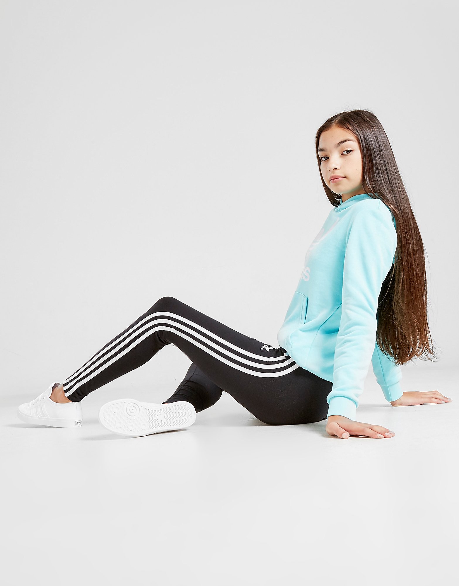 Adidas Originals Leggings Girls' 3-Stripes para Júnior - Preto - Kids, Preto