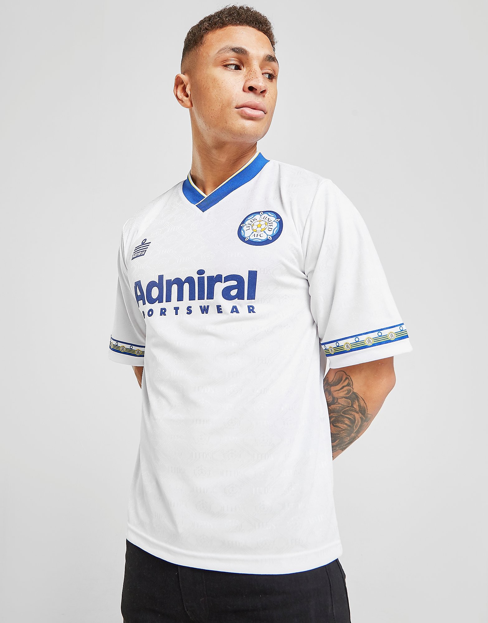 

Score Draw Leeds United FC '93 Home Shirt - White/Blue - Mens, White/Blue
