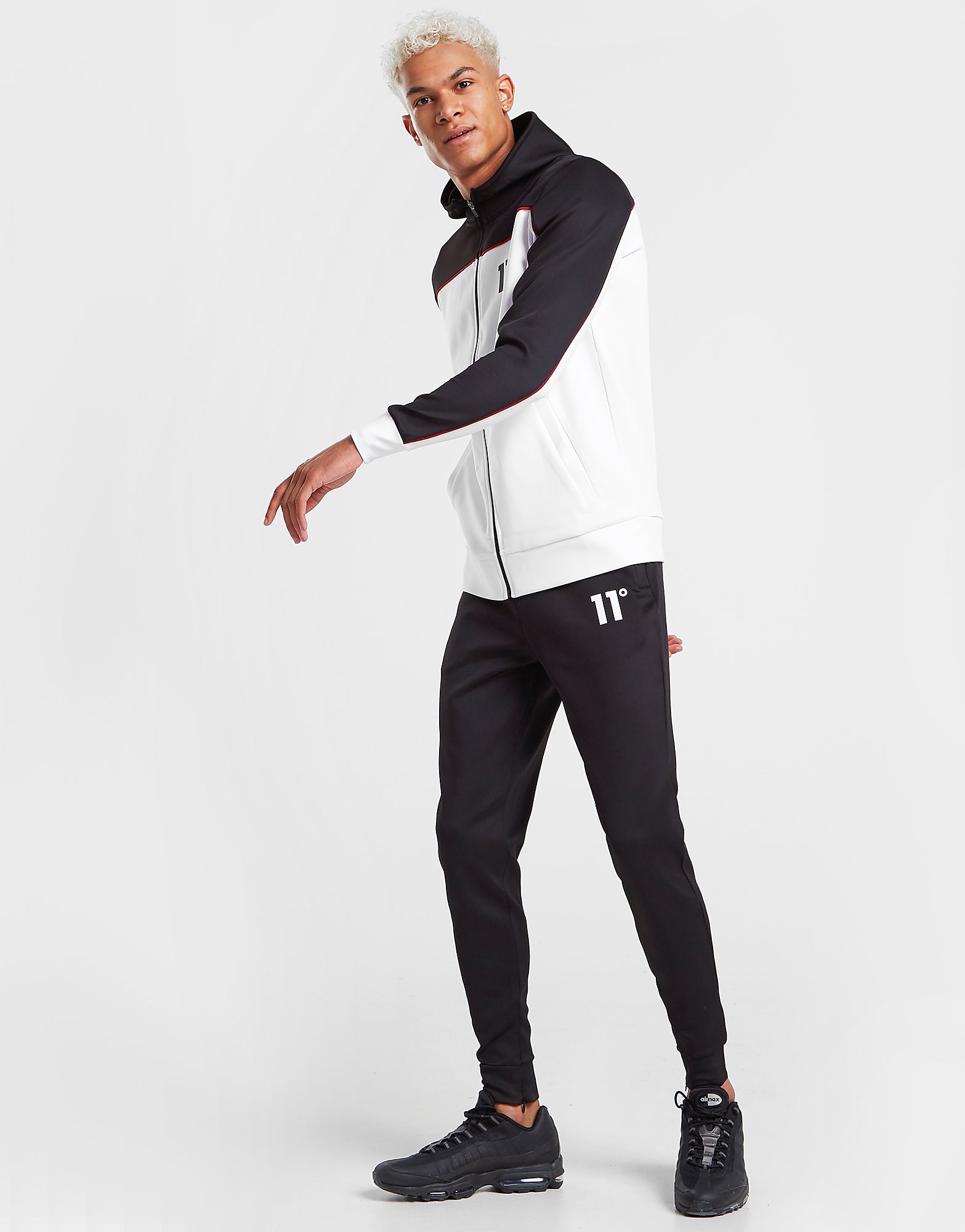 

11 Degrees Poly Track Pants - Black/White - Mens, Black/White