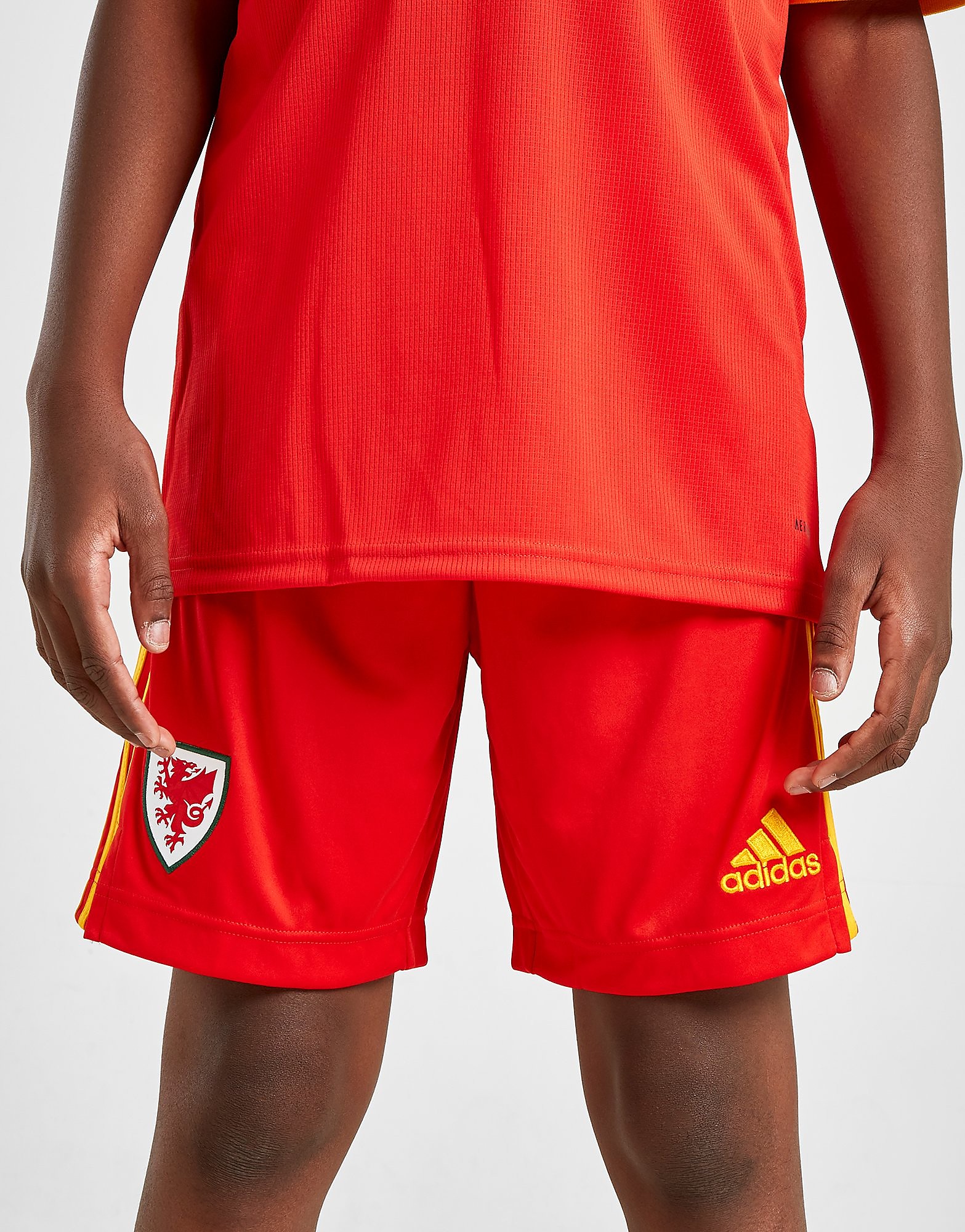 

adidas Wales 2020 Home Shorts Junior - Red/Yellow - Kids, Red/Yellow
