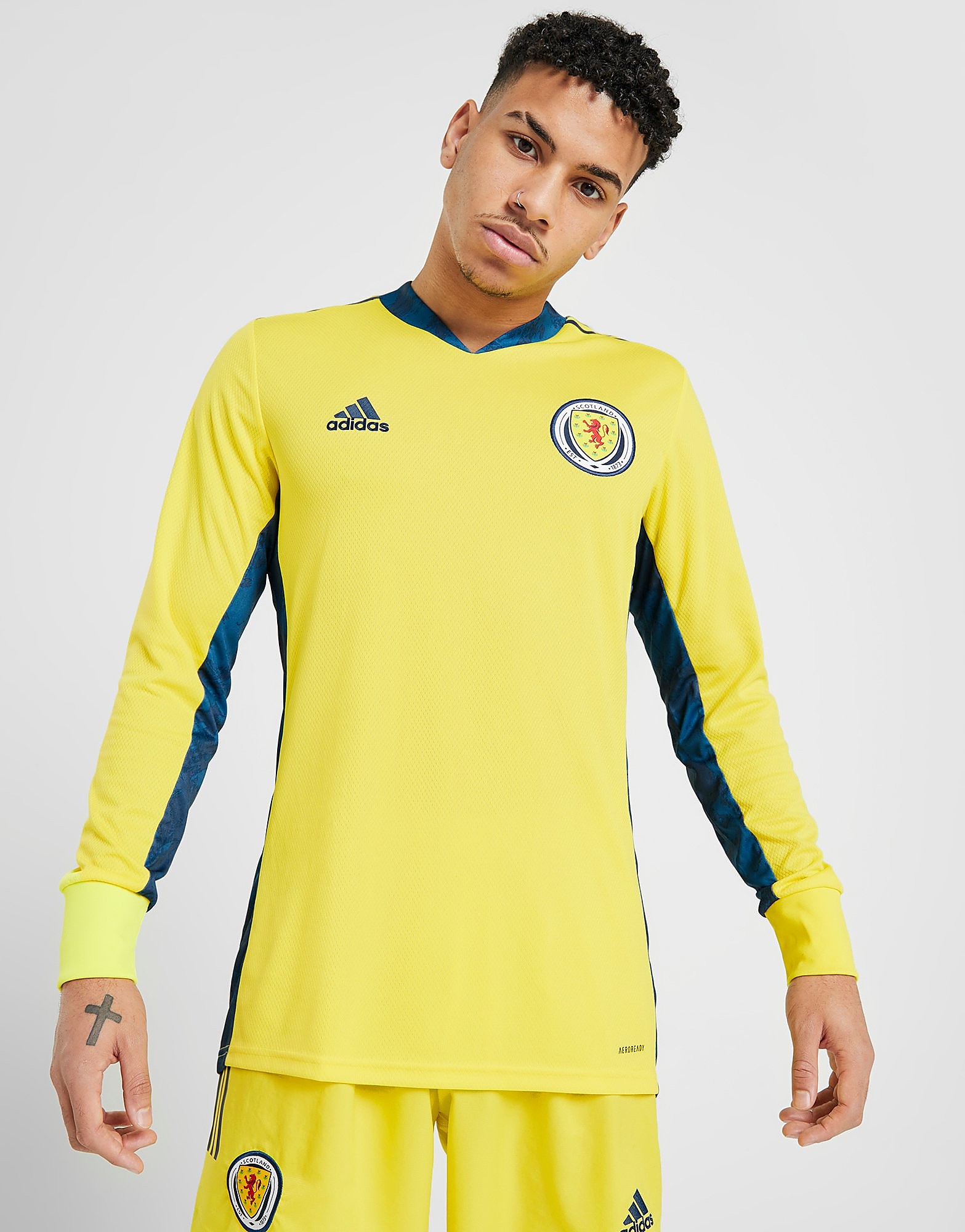 adidas Scotland 2020 Home Goalkeeper Shirt - Yellow - Mens, Yellow