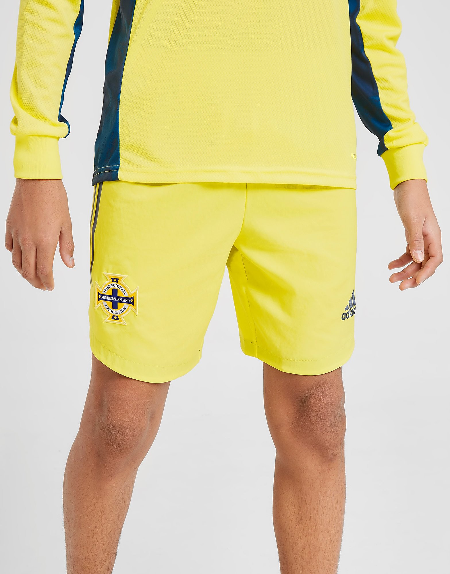 

adidas Northern Ireland 2020 Goalkeeper Shorts Junior - Yellow/Blue - Kids, Yellow/Blue