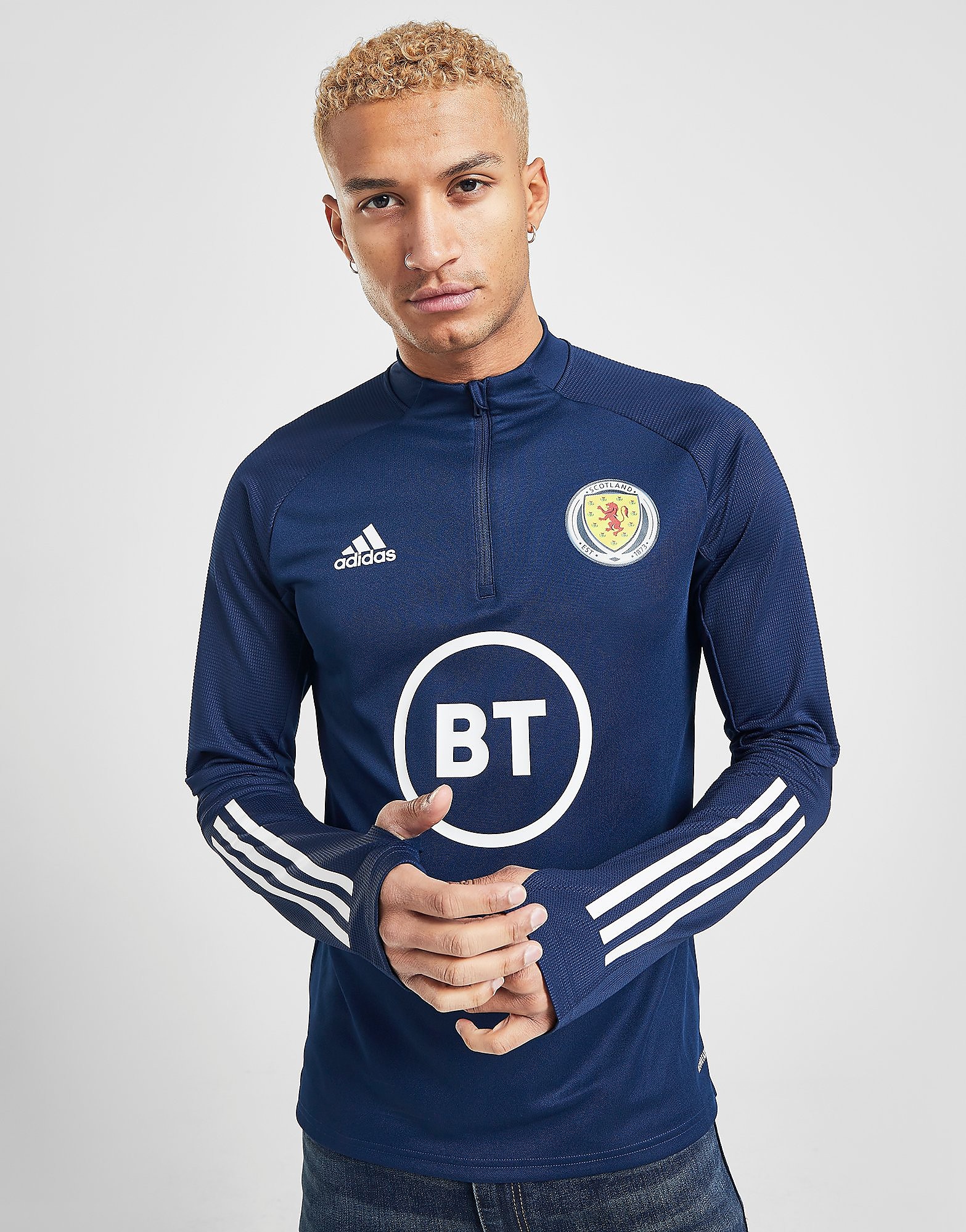 

adidas Scotland Condivo 20 1/2 Zip Top - Team Navy - Mens, Team Navy