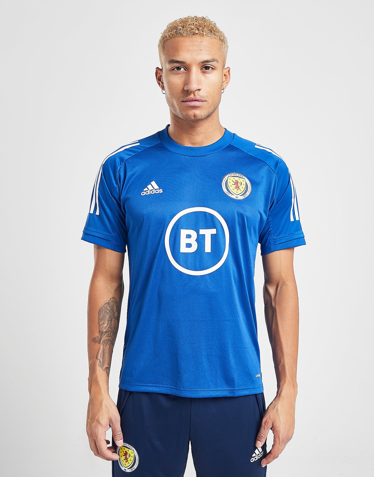 adidas Scotland Condivo 20 Training Shirt - Blue - Mens, Blue