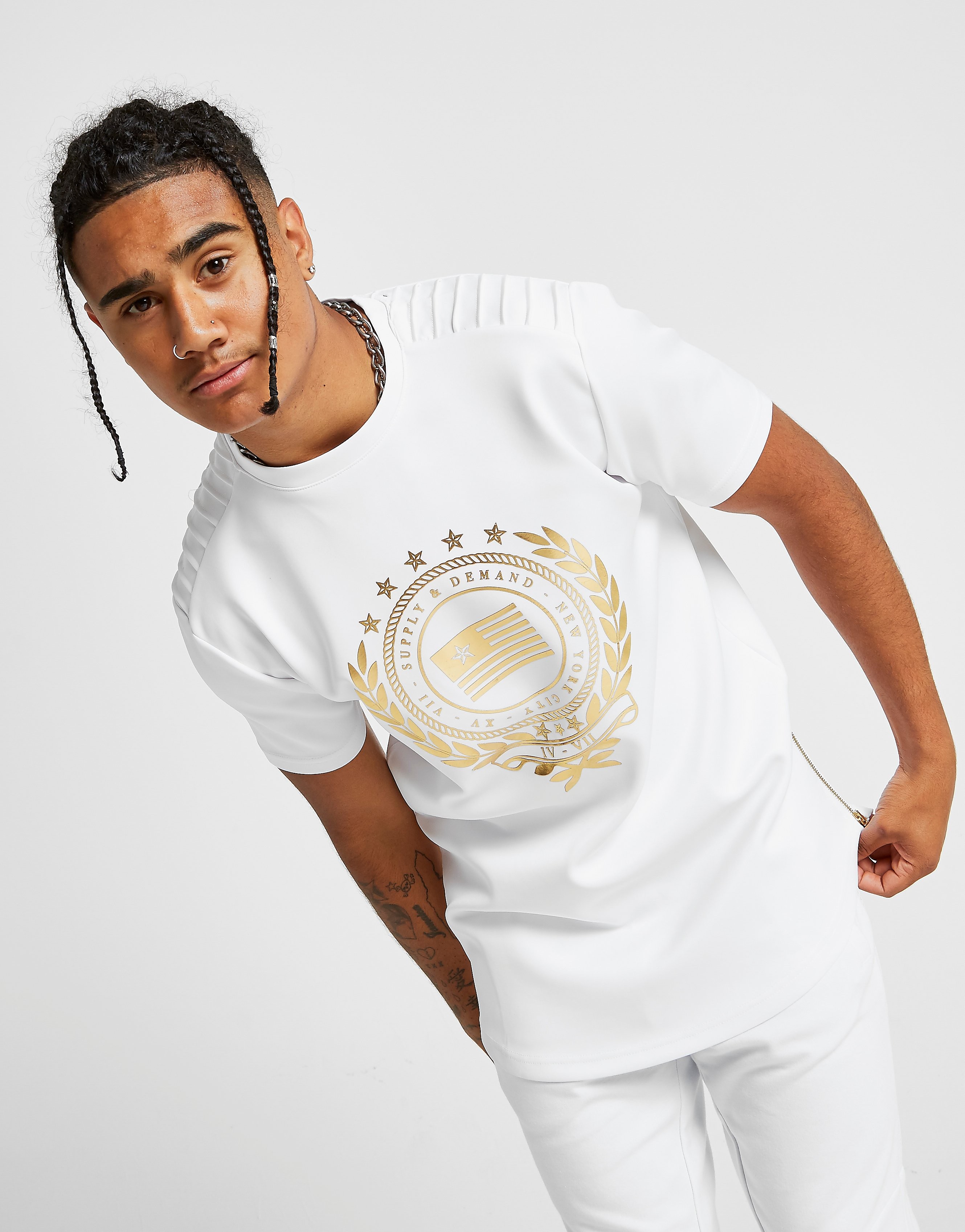 Supply & Demand Glass T-Shirt - White/Gold - Mens, White/Gold