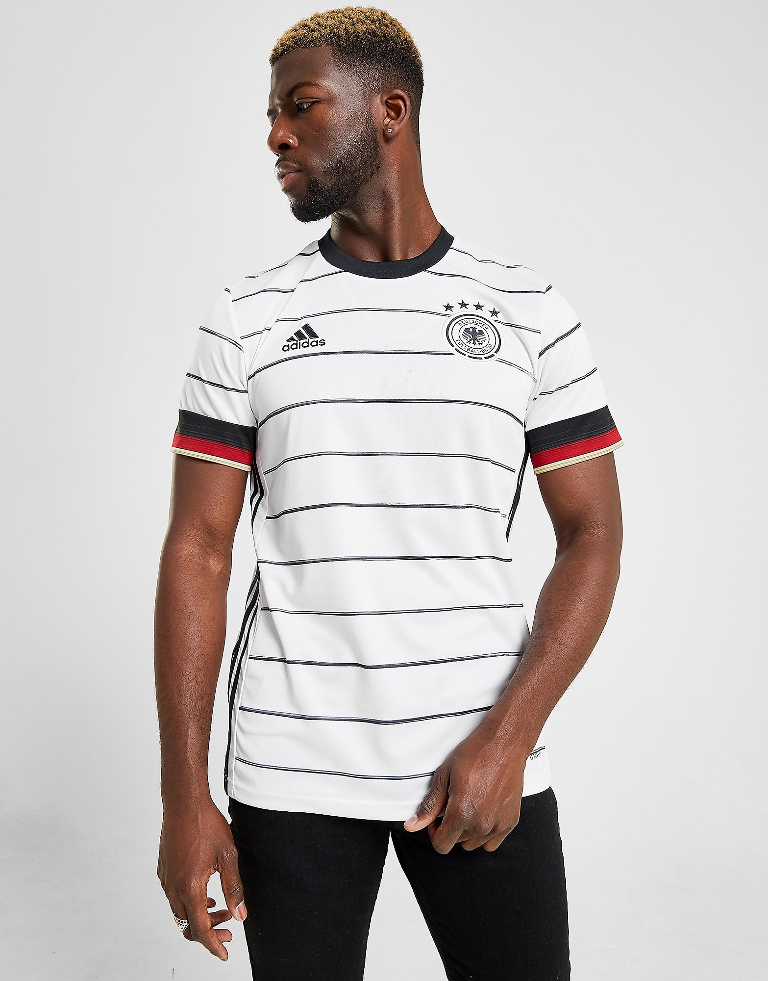 

adidas Germany 2020 Home Shirt - White / Black/Black/Red - Womens, White / Black/Black/Red