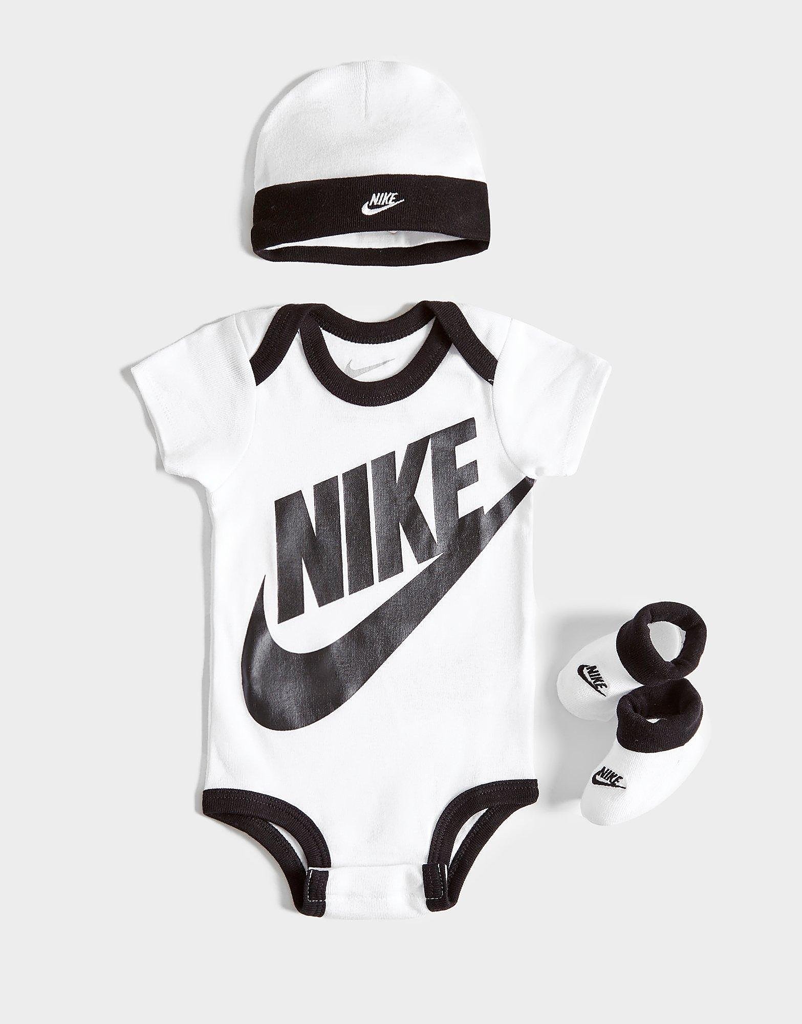 

Nike 3 Piece Futura Logo Babygrow Set Infant - White/Black - Kids, White/Black