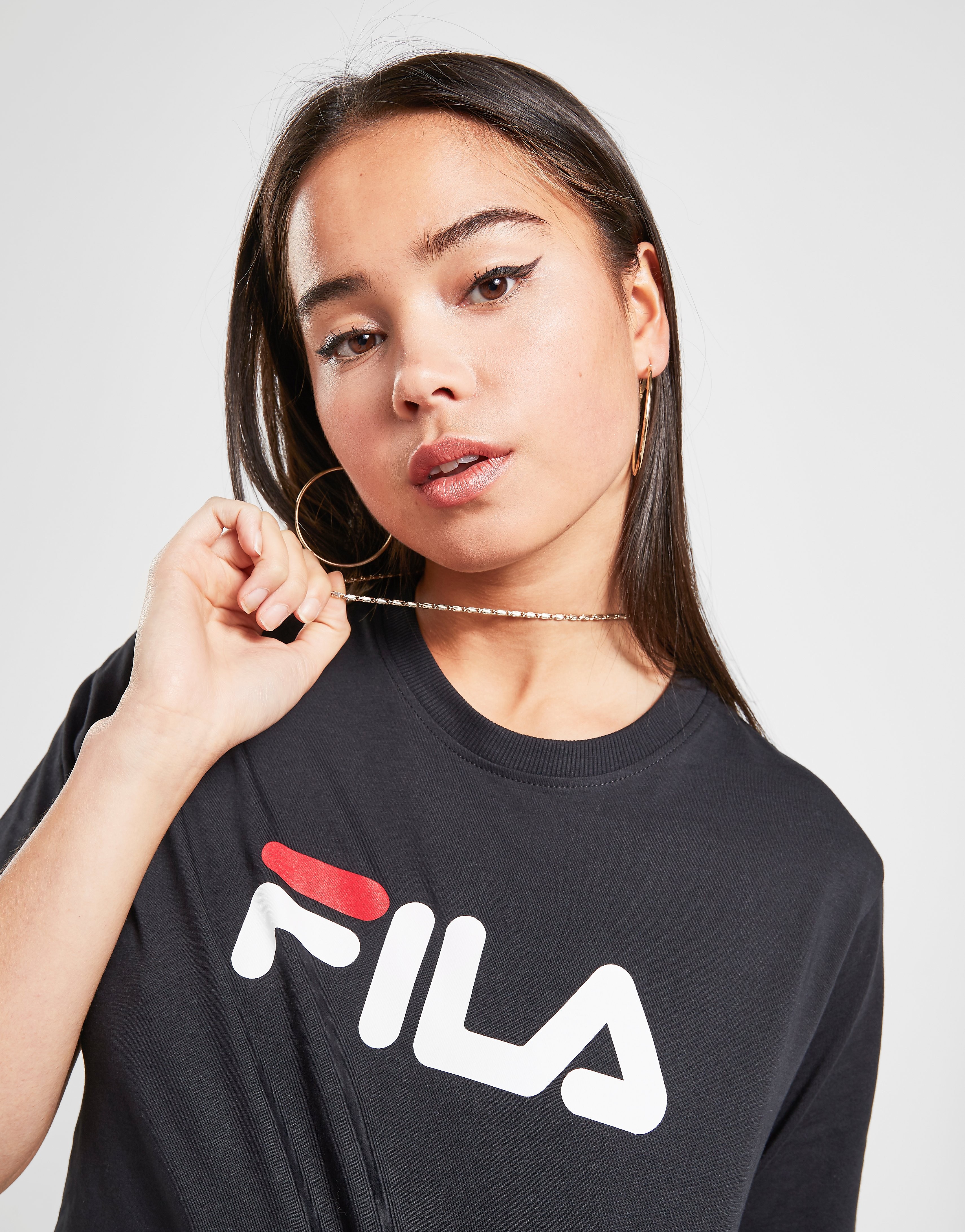 

Fila Core Logo Crop T-Shirt - Only at JD - Black - Womens, Black
