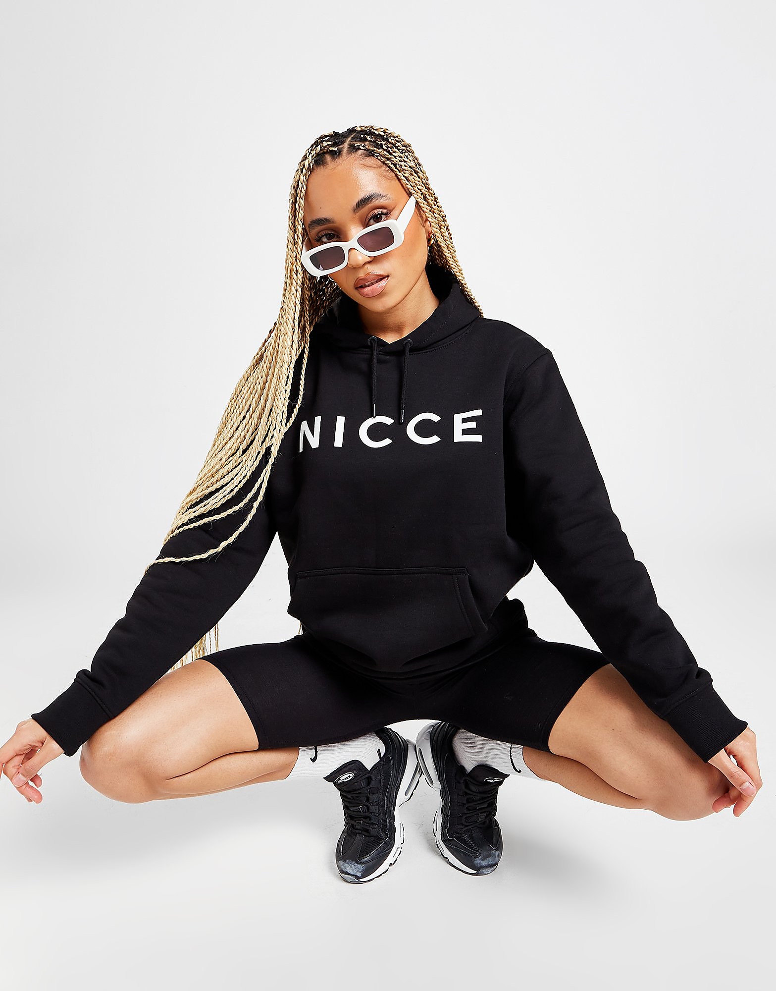 

Nicce Oversized Boyfriend Hoodie - Black/White - Womens, Black/White