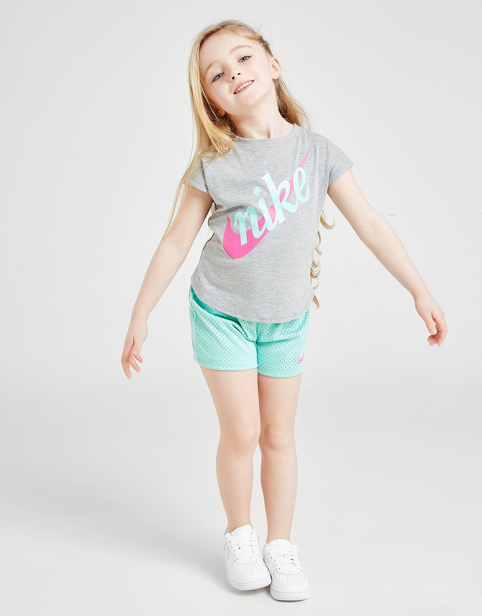 Nike Futura T-Shirt/Shorts Completo Bambina, Grigio