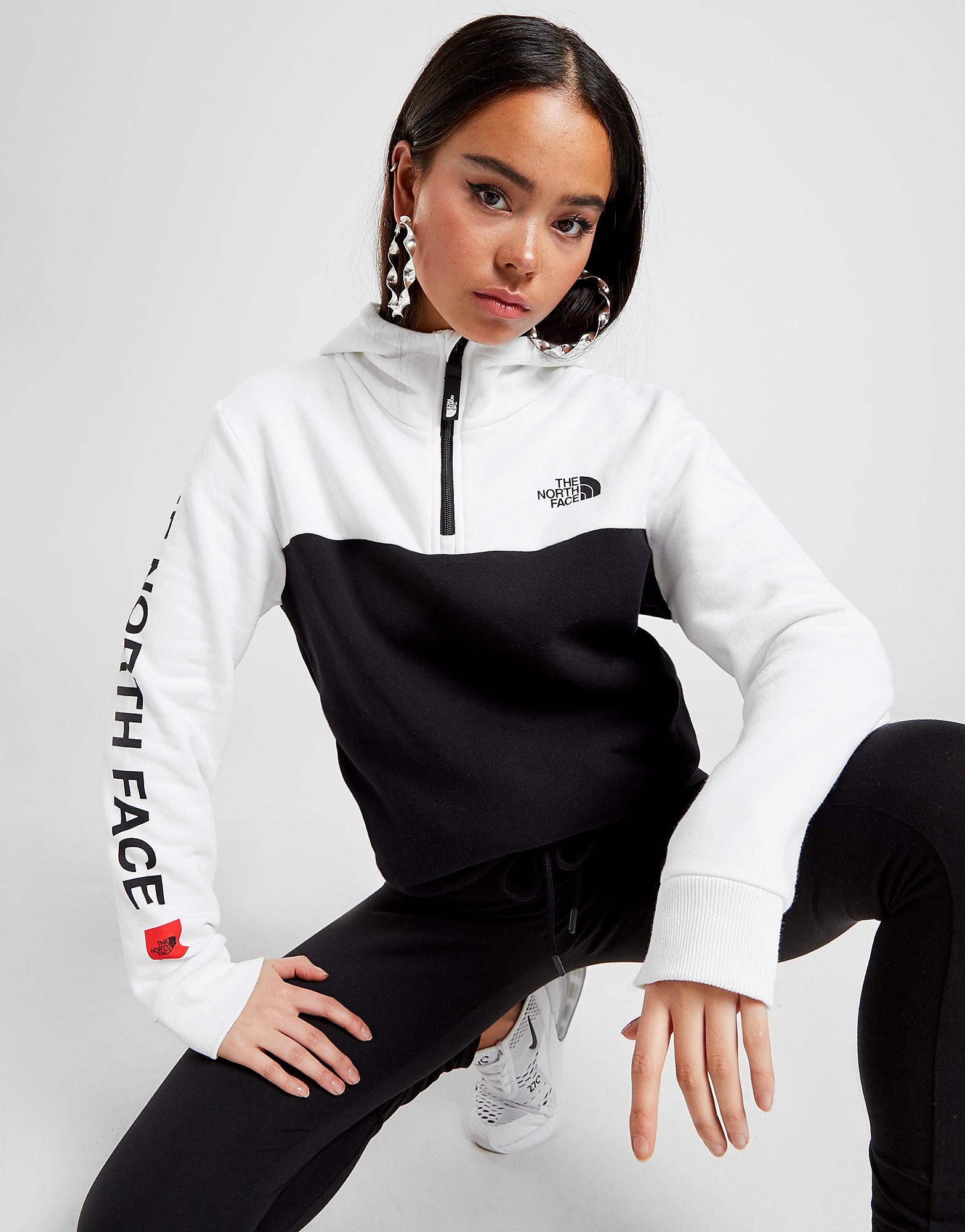 

The North Face Airolo Logo Box 1/4 Zip Hoodie - Only at JD - Black - Womens, Black