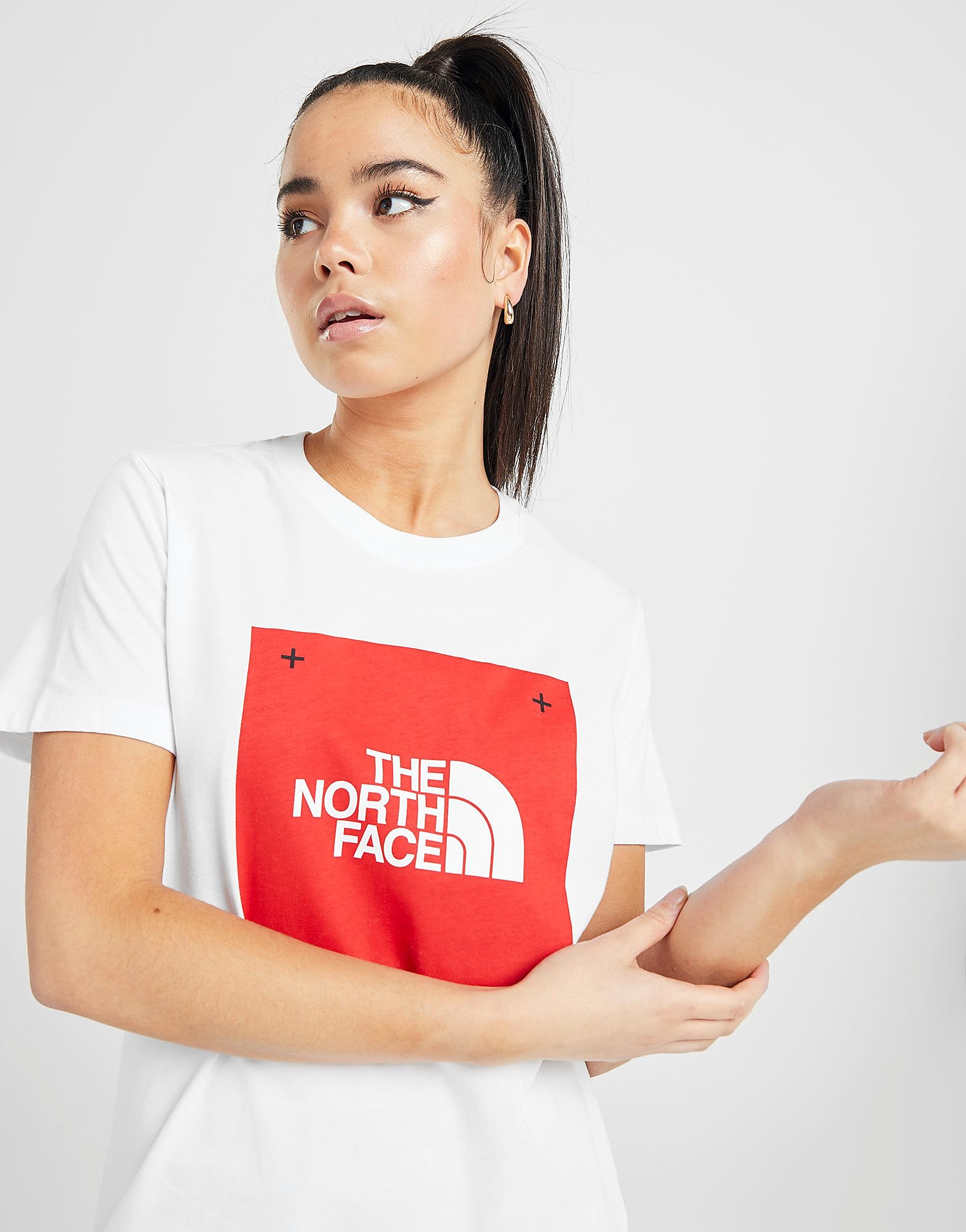The North Face Box Logo Boyfriend T-Shirt - Only at JD - White - Womens, White