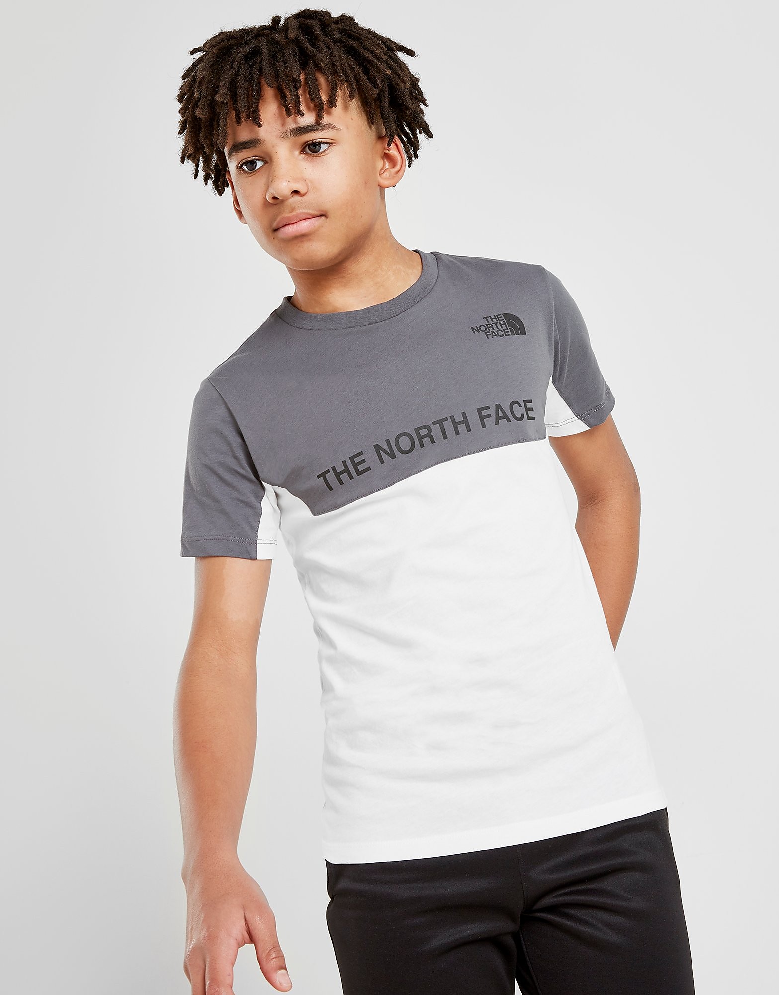 

The North Face Colour Block T-Shirt Junior - Only at JD - White/Grey - Kids, White/Grey