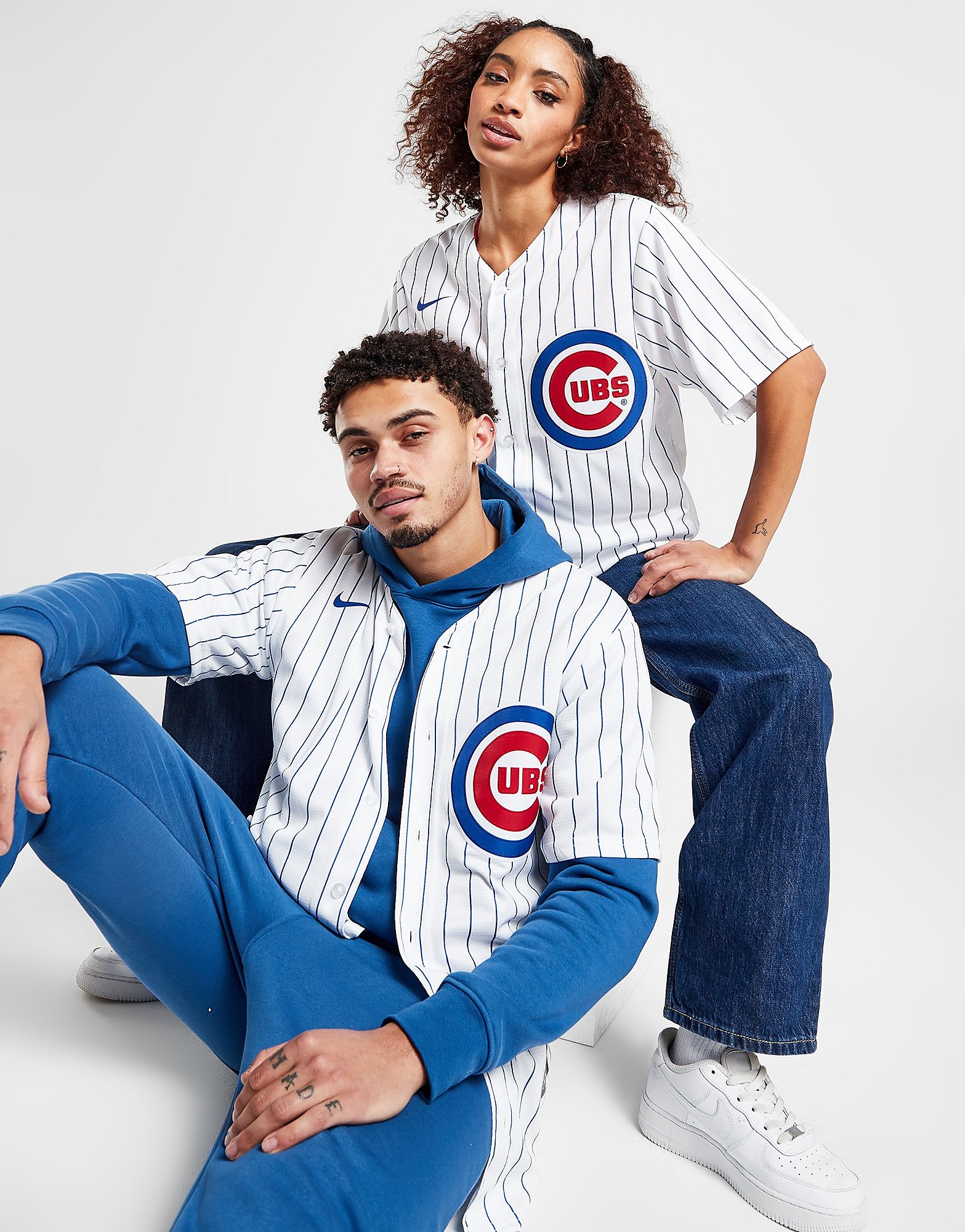 

Nike MLB Chicago Cubs Home Jersey Men's - White/Blue, White/Blue