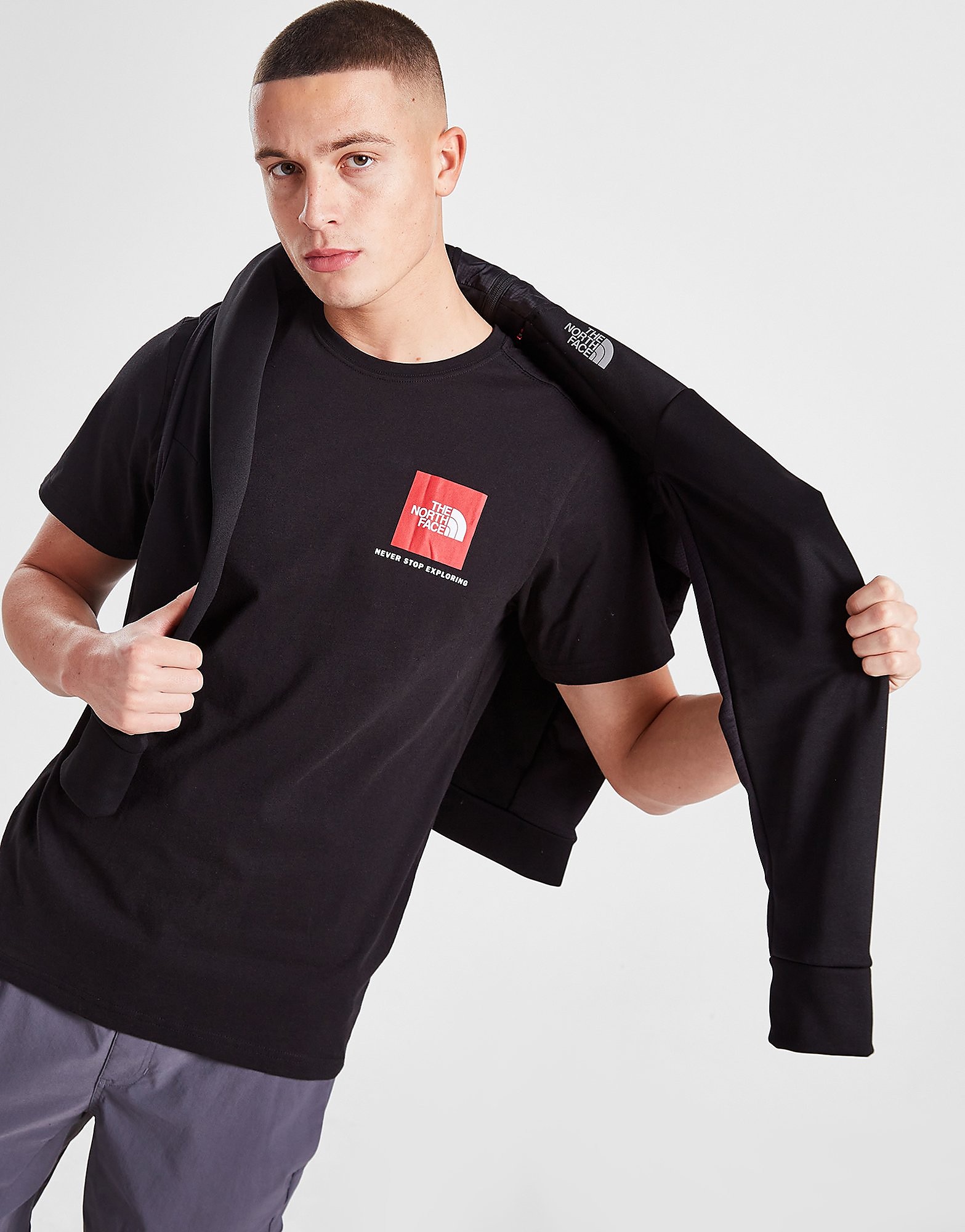 

The North Face Fine Box T-Shirt - Only at JD - Black/Red - Mens, Black/Red